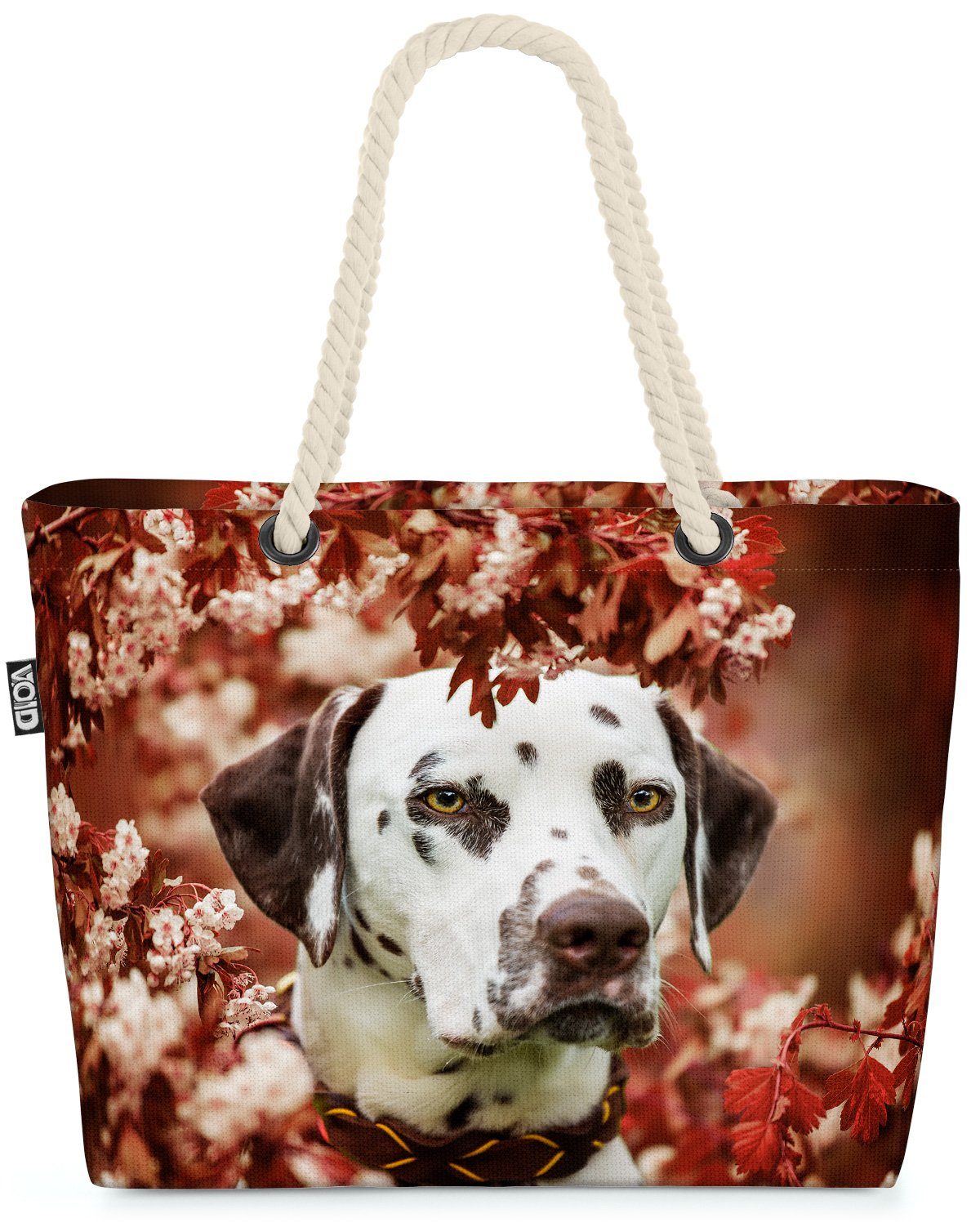 Tier Rasse Garten Bulldogge Kirschblüten Haustier (1-tlg), VOID Strandtasche Grafik Dalmatiner D
