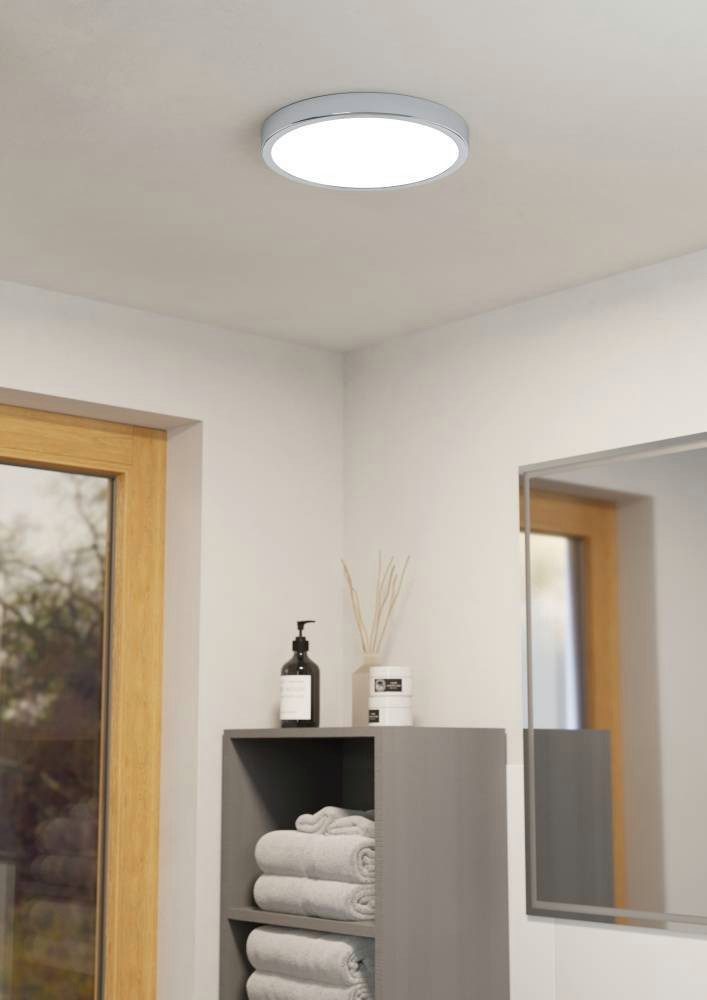 EGLO Deckenleuchte FUEVA 5 Deckenlampe, IP44, geringe Aufbauhöhe, 20 Watt, Rund, LED fest integriert, Neutralweiß, Aufbauleuchte, Badezimmer, Bad-Deckenlampe, m – Bild 2 von 5