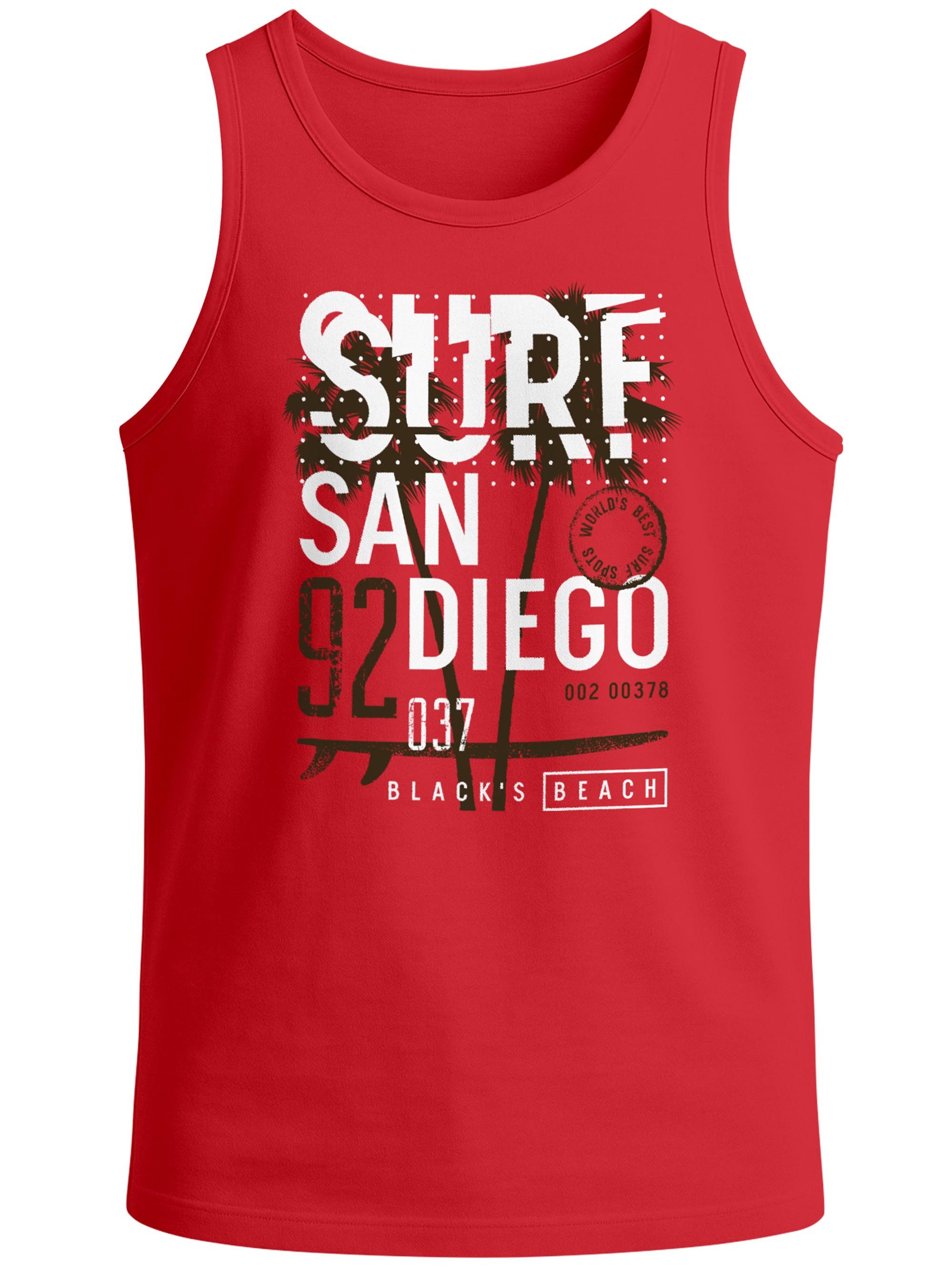 Neverless Tanktop Herren Tank-Top Surf Design San Diego Palmen Beach Strand Sommer mit Print – Bild 4 von 5