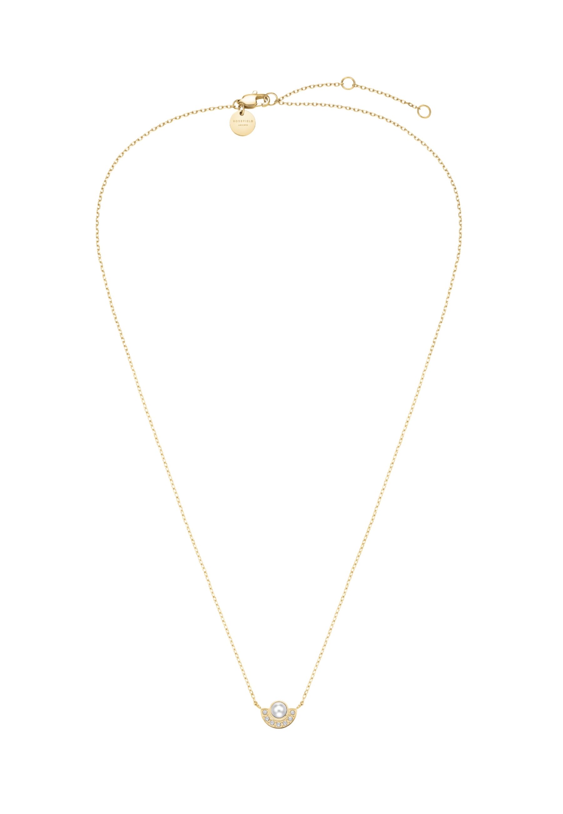 ROSEFIELD Edelstahlkette ROSEFIELD Modern Perle Kreis Halskette für Damen Goldfarben