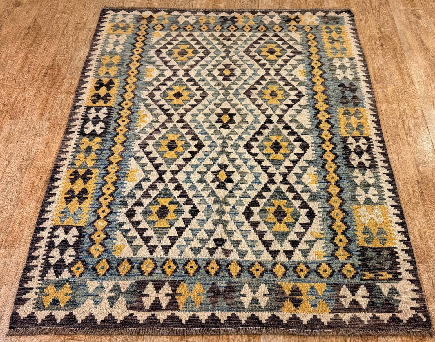 Rug Studios Teppich KELIM ORIGINAL HANDGEARBEITET, Rechteckig, Höhe: 5 mm, Handgefertigt, 147 x 187 cm, Multi