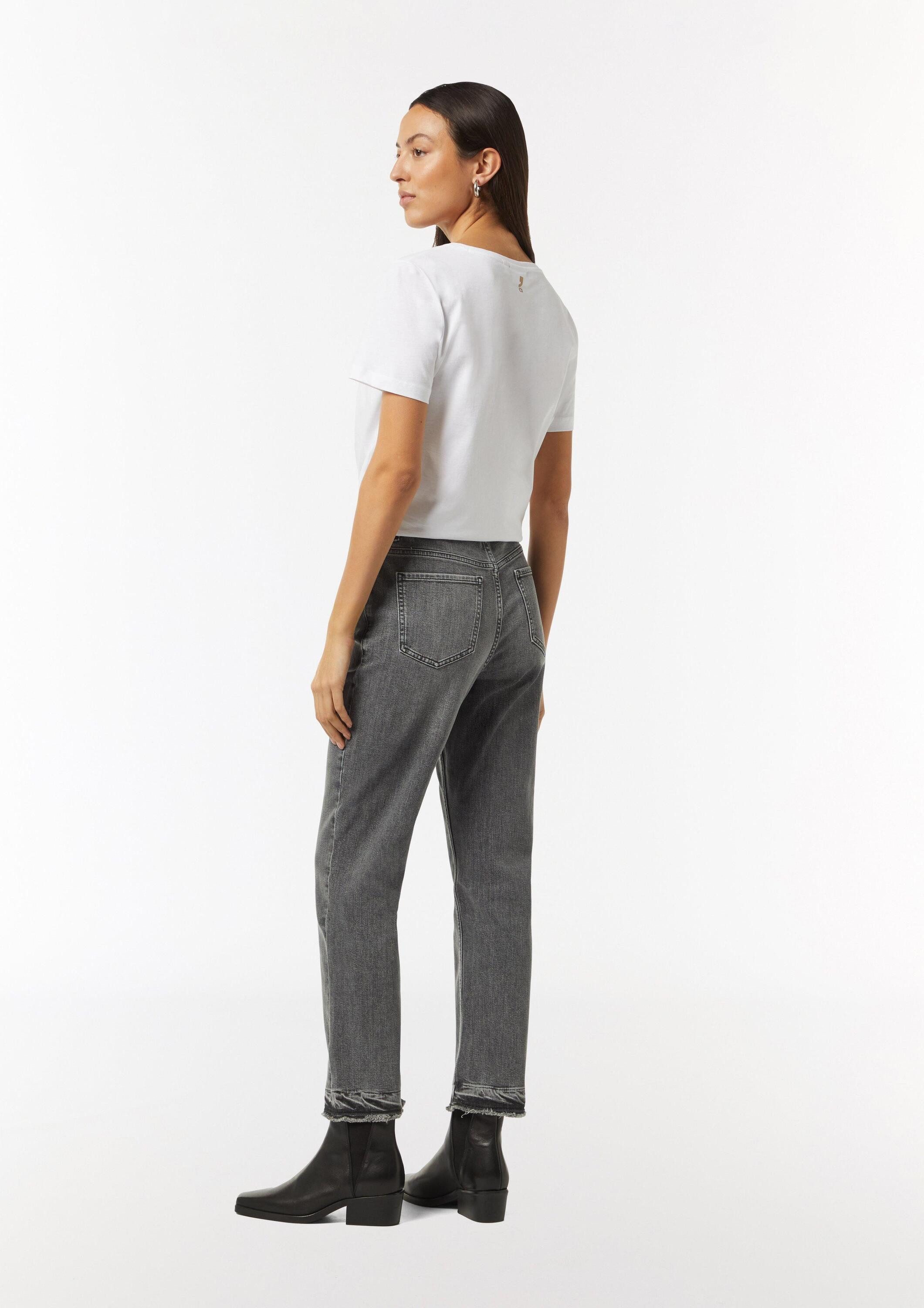 comma Regular-fit-Jeans Jeans-Hose Straight-Leg-Jeans mit gefranstem Saum