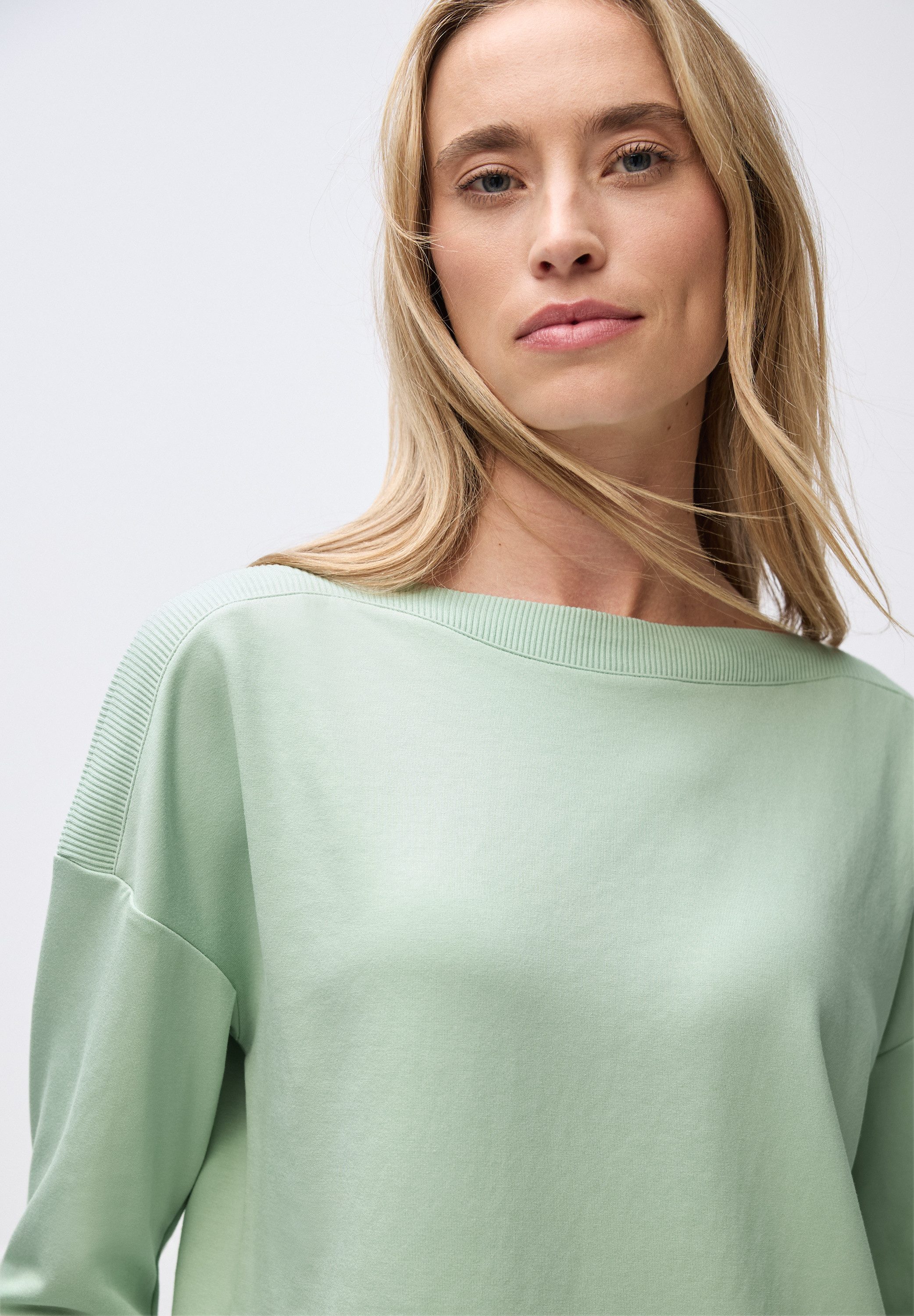 STREET ONE 3/4-Arm-Shirt Strick-Shirt mit U-Boot-Ausschnitt