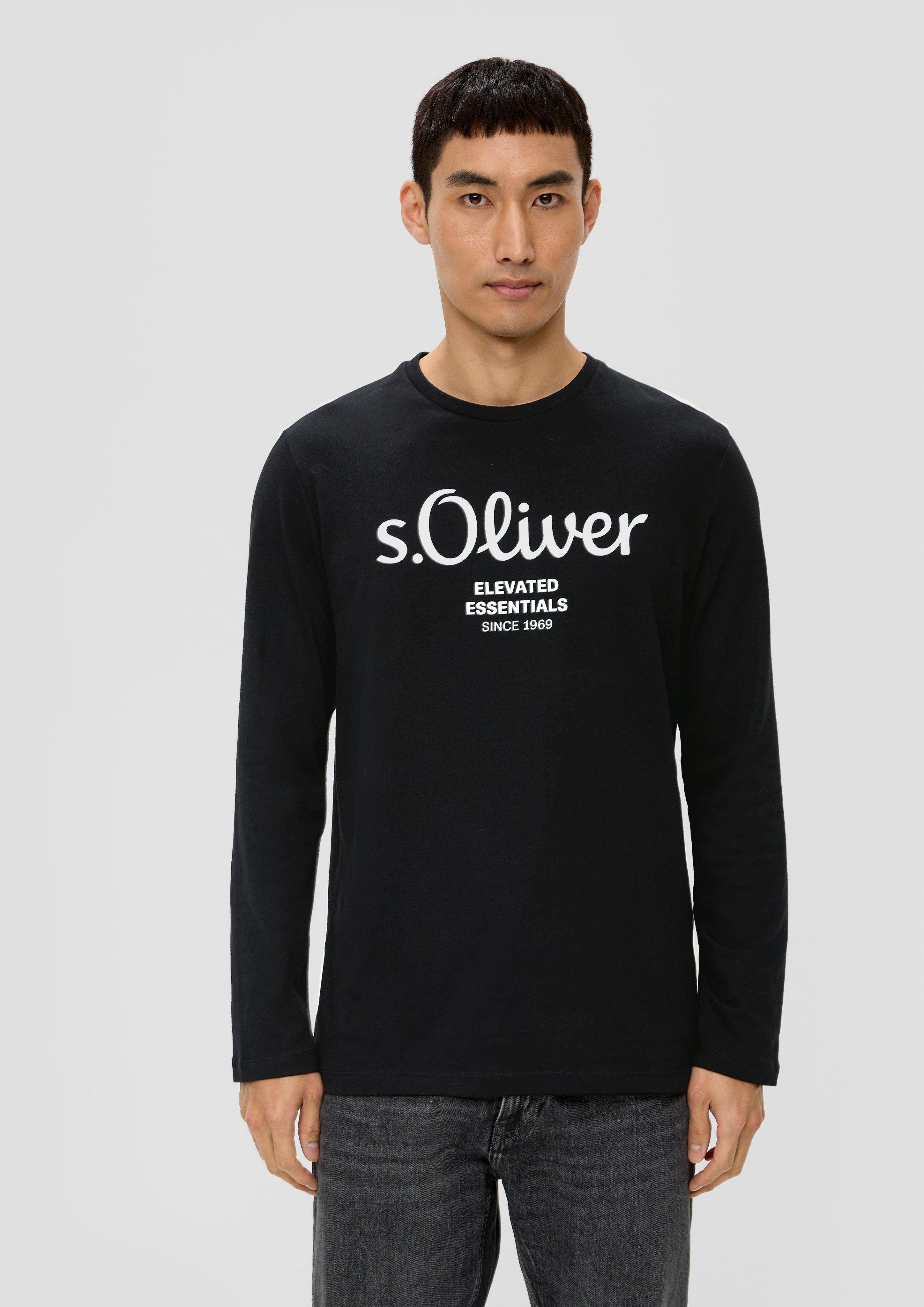 s.Oliver Langarmshirt T-Shirt schwarz