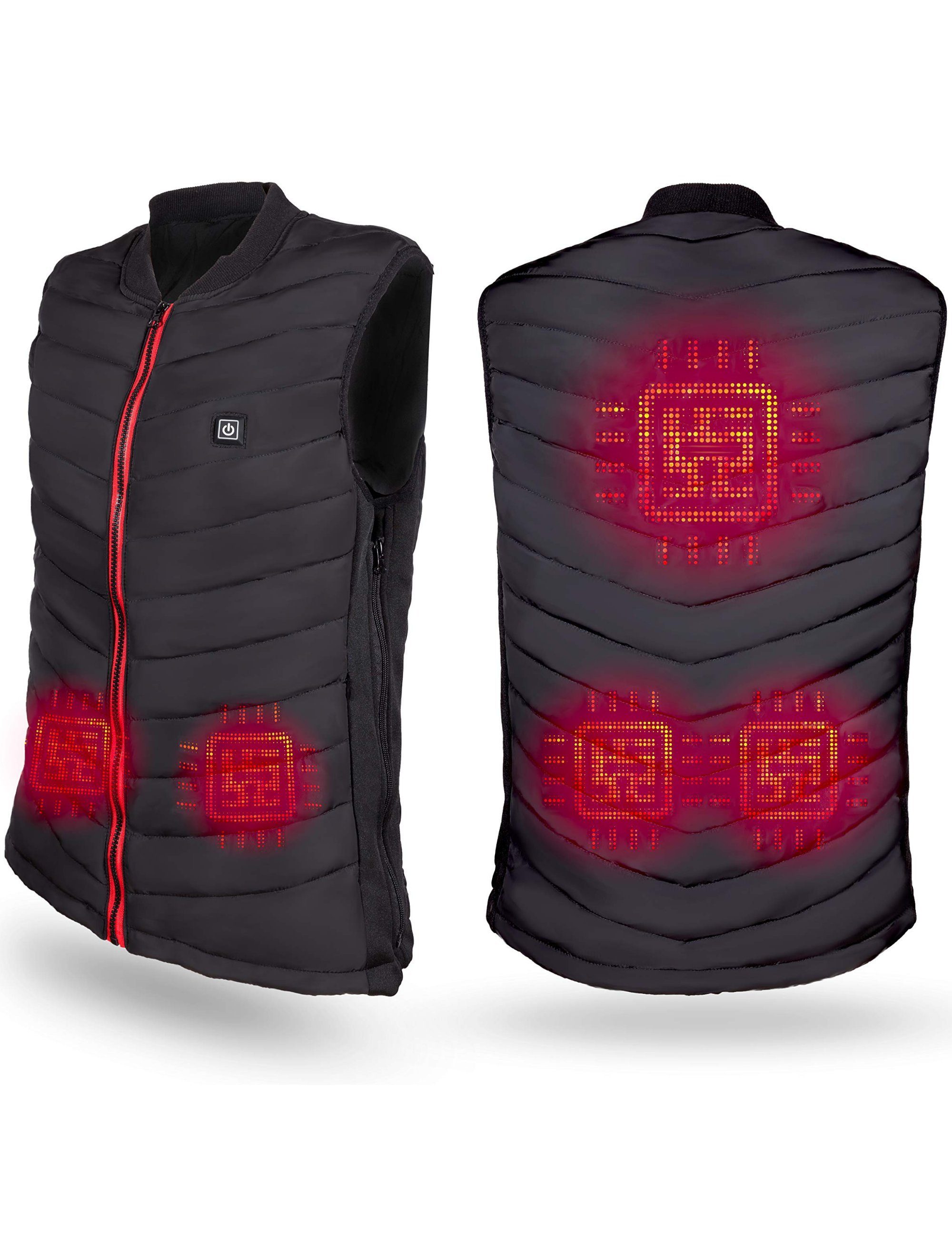 NorthHeat Funktionsweste Premium beheizbare Weste, Heizweste, wie eine tragbare Heizdecke (mit praktischer Aufbewahrungstasche, Powerbank im Set verfügbar) 5 Heizzonen mit 45 - 55 Grad