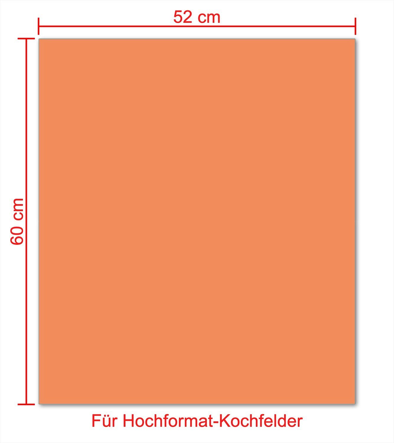 (Glasplatte, 1 Größen Wallario Noppen), Pastellorange, inkl. 5mm tlg., ESG-Sicherheitsglas, Herd-Abdeckplatte verschiedene