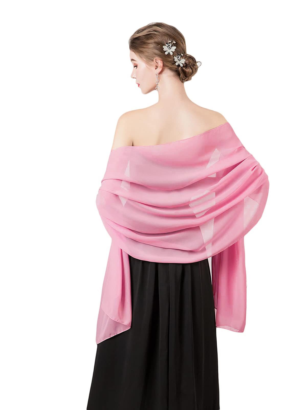 Zaewry Modeschal Damen Schal – Elegante leichte Stola, weich fließend, (1-St), ideal für Abendkleid, Hochzeit & festliche Anlässe