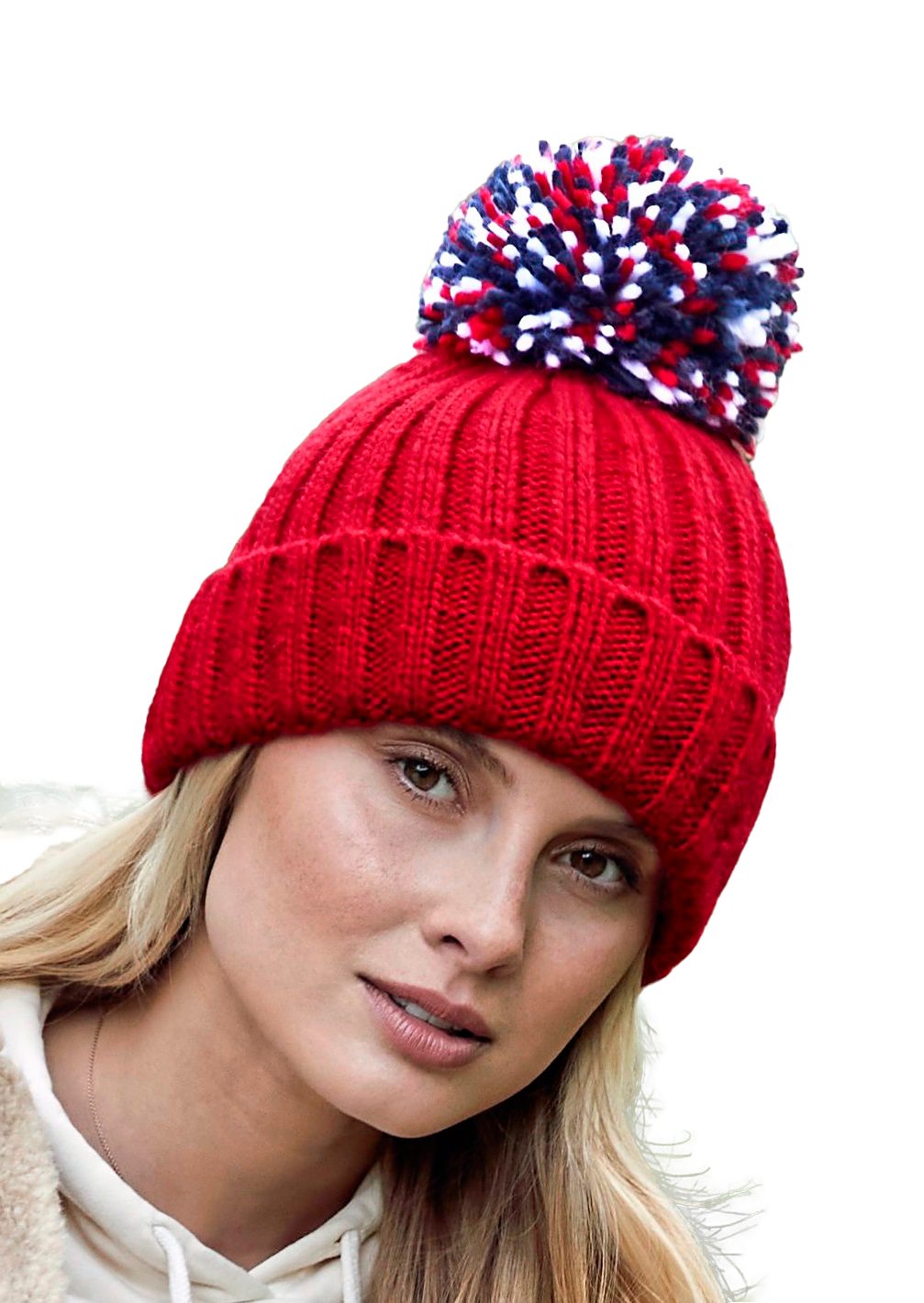 Beechfield® Bommelmütze warme Damen Wintermütze / Strickmütze/ Mütze mit Fu günstig online kaufen