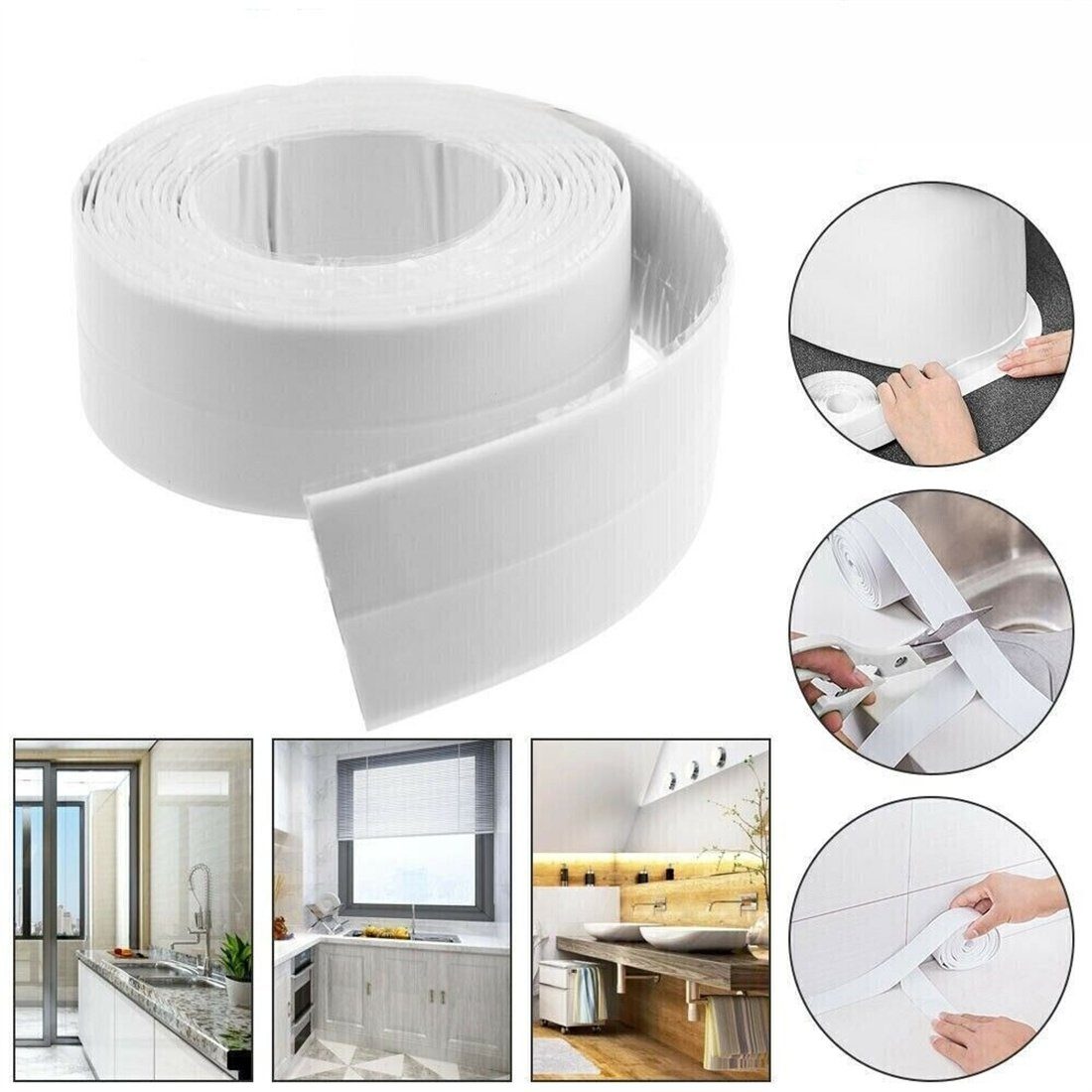 DÖRÖY Klebeband Wannendichtband Wanne breit3.8cm Badezimmer Küche selbstklebend Dusche