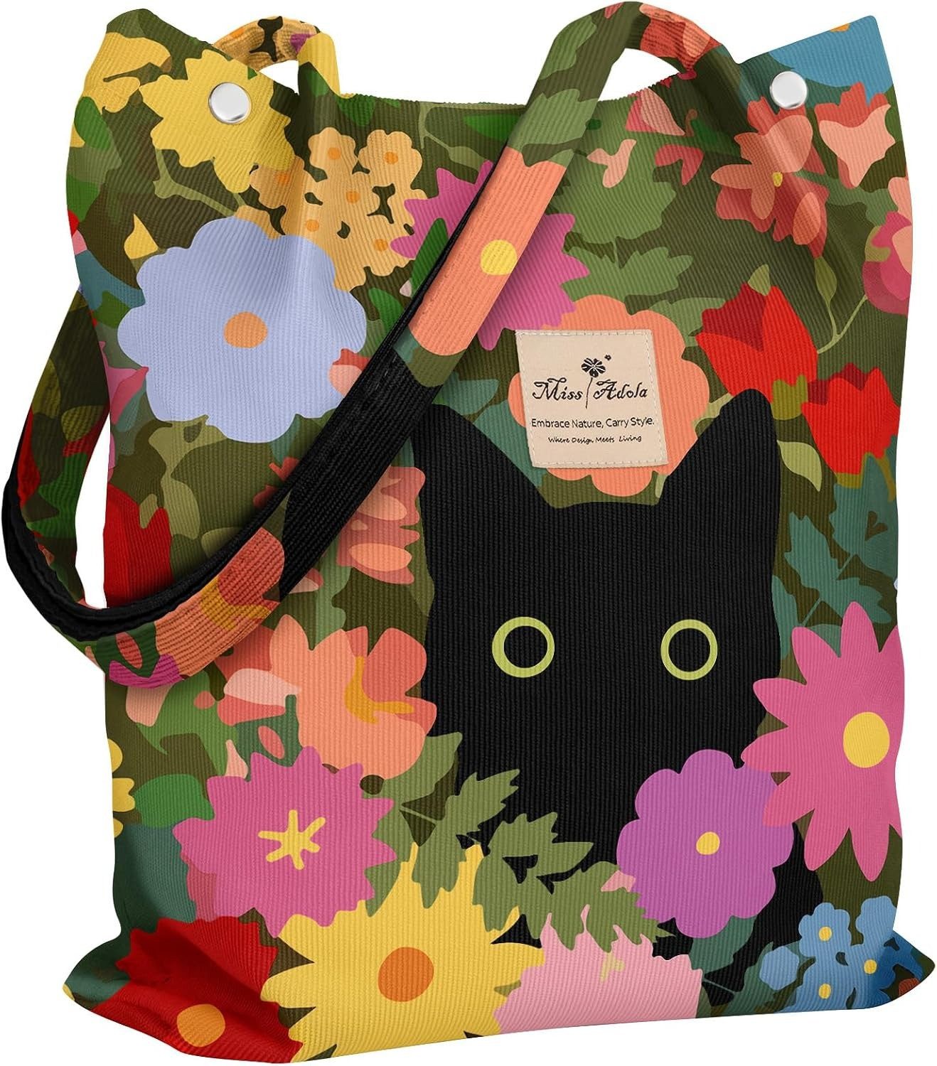 nsihing Schultertasche Cord-Tote-Bag, gestreifte Schultertasche, Handtasche, Einkaufstasche, geeignet für Pendeln, Strand, Freizeit, Reisen und tägliches Einkaufen