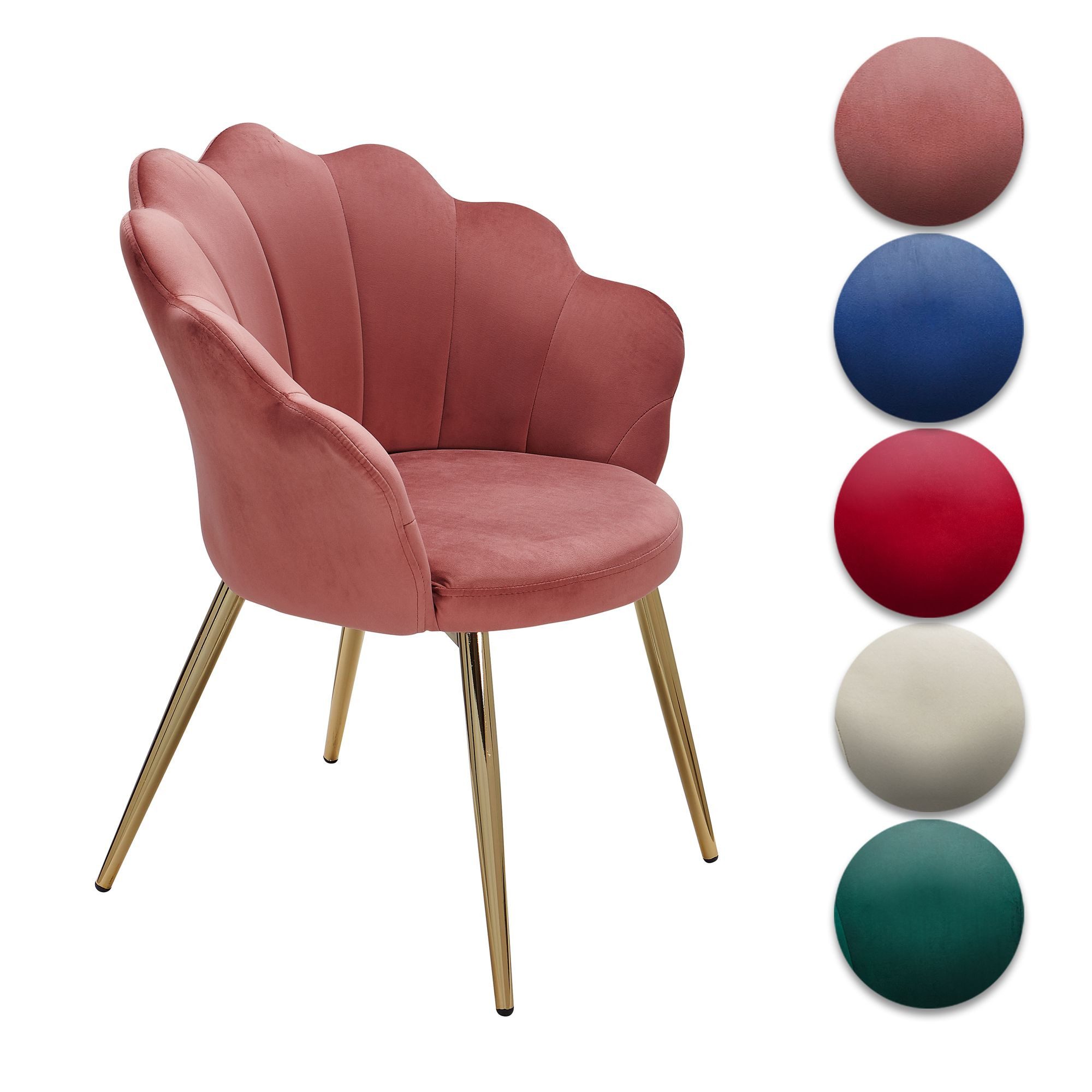 FINEBUY Esszimmerstuhl FB24125 (Tulpe Samt Pink günstig online kaufen