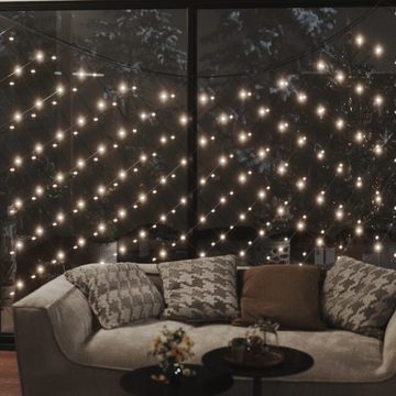 vidaXL Lichterkette LED-Lichternetz Warmweiß 3x2 m 204 LEDs Indoor Outdoor