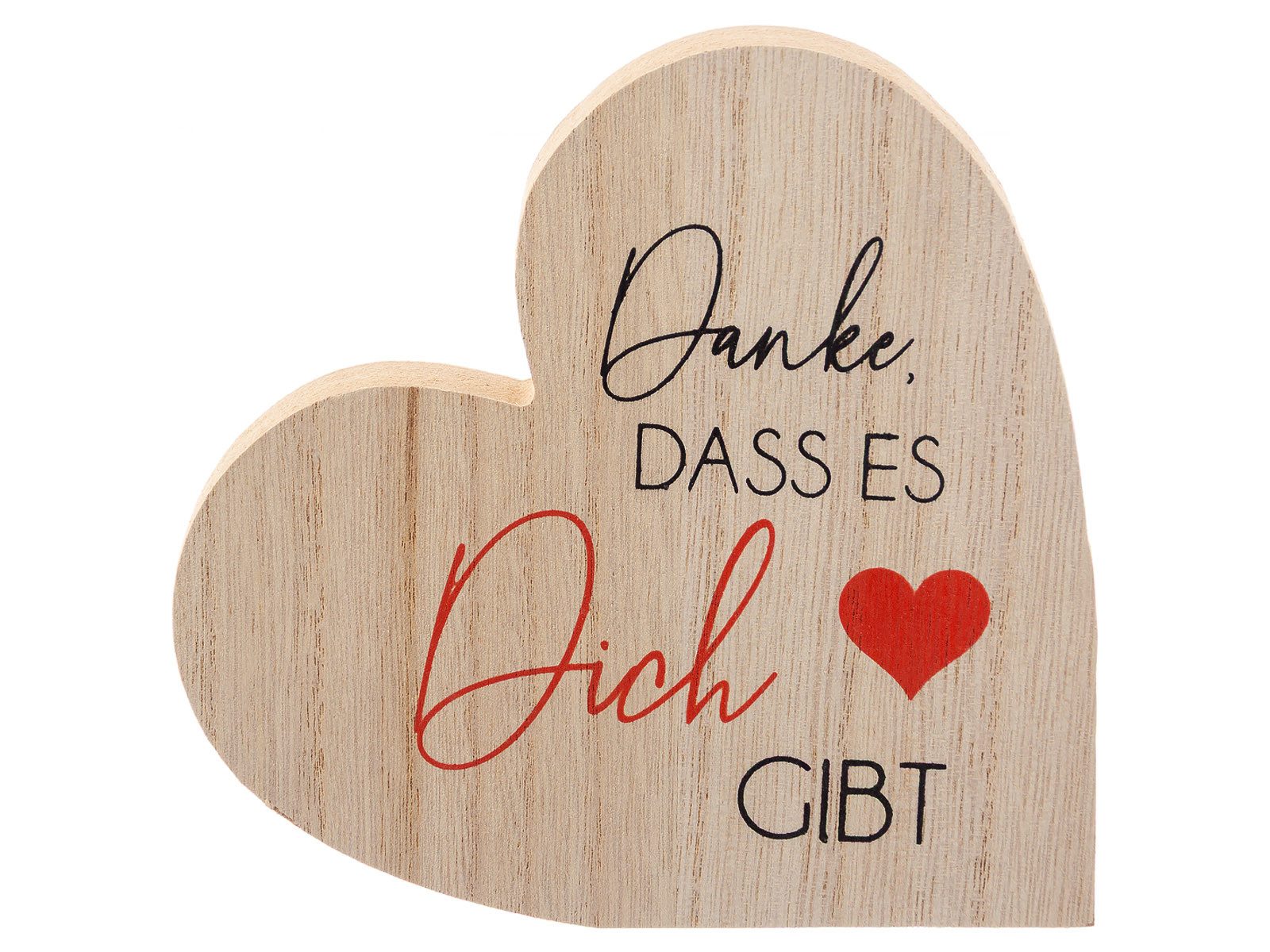 NOOR LIVING Dekoobjekt 43470 Herz Holzaufsteller mit Spruch (Stück, 1 St., 1), Herzmotiv
