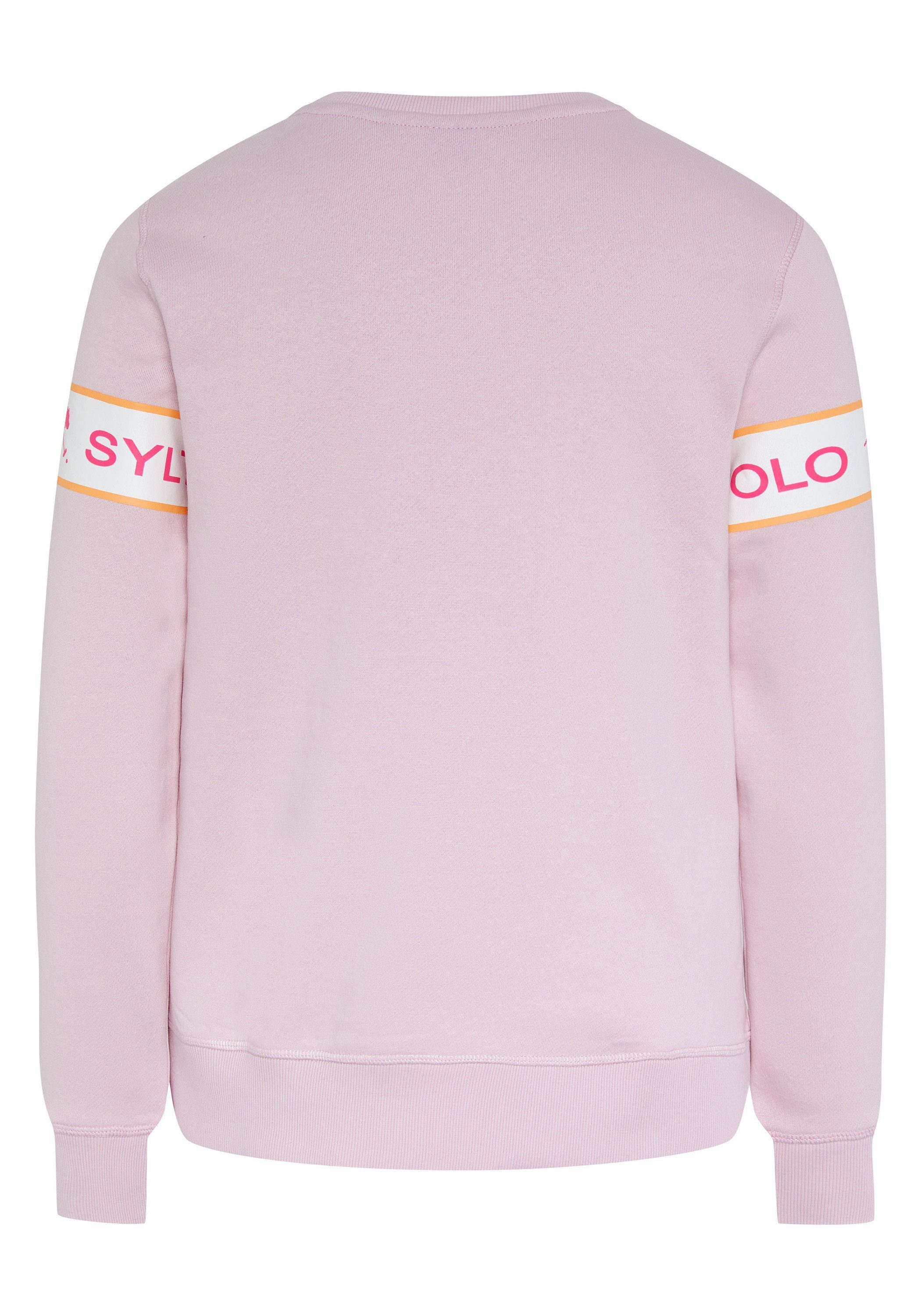 Polo Sylt eingearbeitetem Lady Sweatshirt 13-2806 Logo-Kontraststreifen Pink mit
