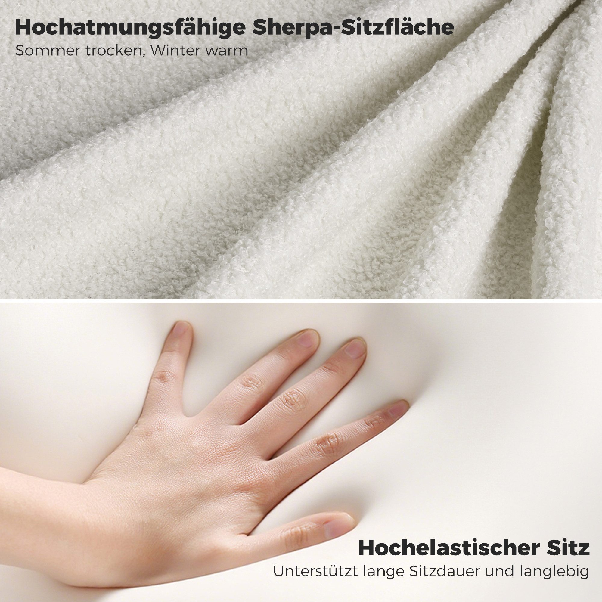 ELUCHANG Polsterstuhl Schminktisch Stuhl, Blumenform, 360° drehbar (1 St) – Bild 5 von 5