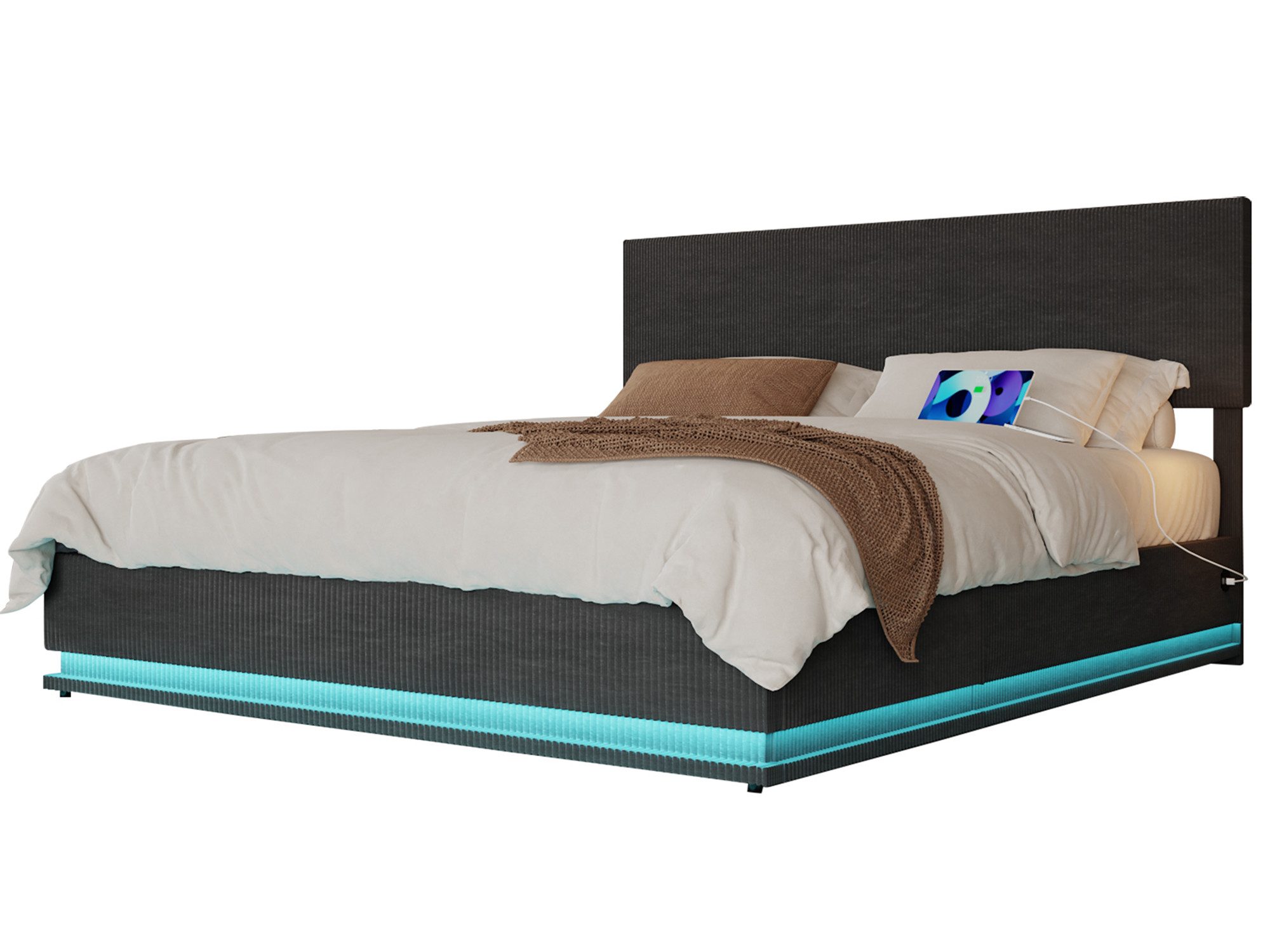 KLAM HOME Polsterbett Doppelbett Stauraumbett mit Stauraum 140/160/180x200c günstig online kaufen