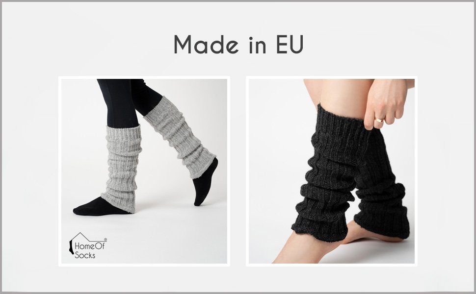 HomeOfSocks Beinstulpen Alpaka Stulpen Damen aus Wolle Grobstrick Leg Warmer Hoher Tragekomfort dank Gummibund Höhe verstellbar