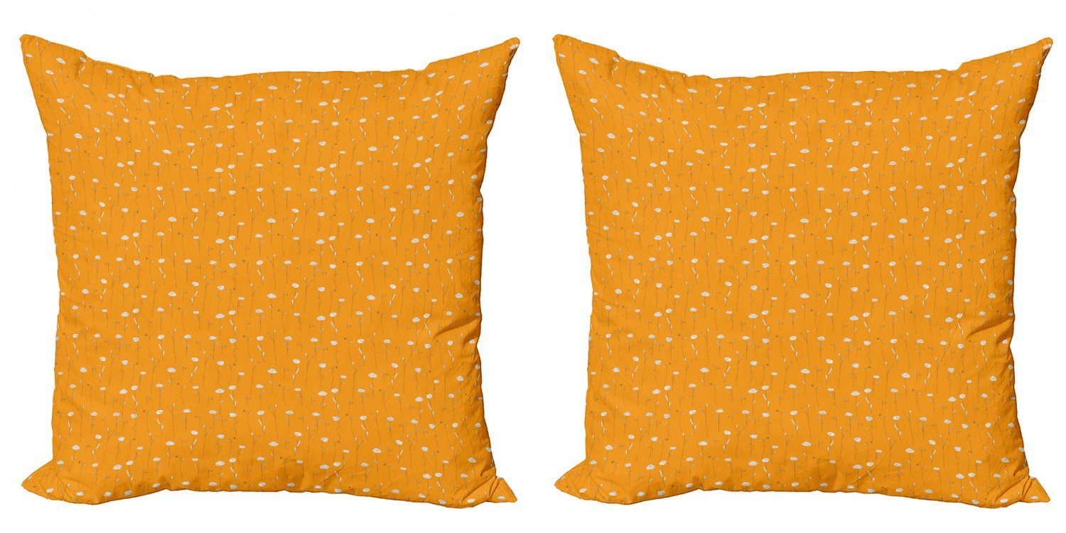 Abakuhaus Doppelseitiger Gekritzel-Blumen Orange Stück), Modern Digitaldruck, Abstrakte Kissenbezüge (2 Accent