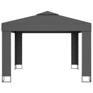 DOTMALL Pavillon Pavillon mit Doppeldach,3x3 m,Anthrazit,LED-Lichterkette