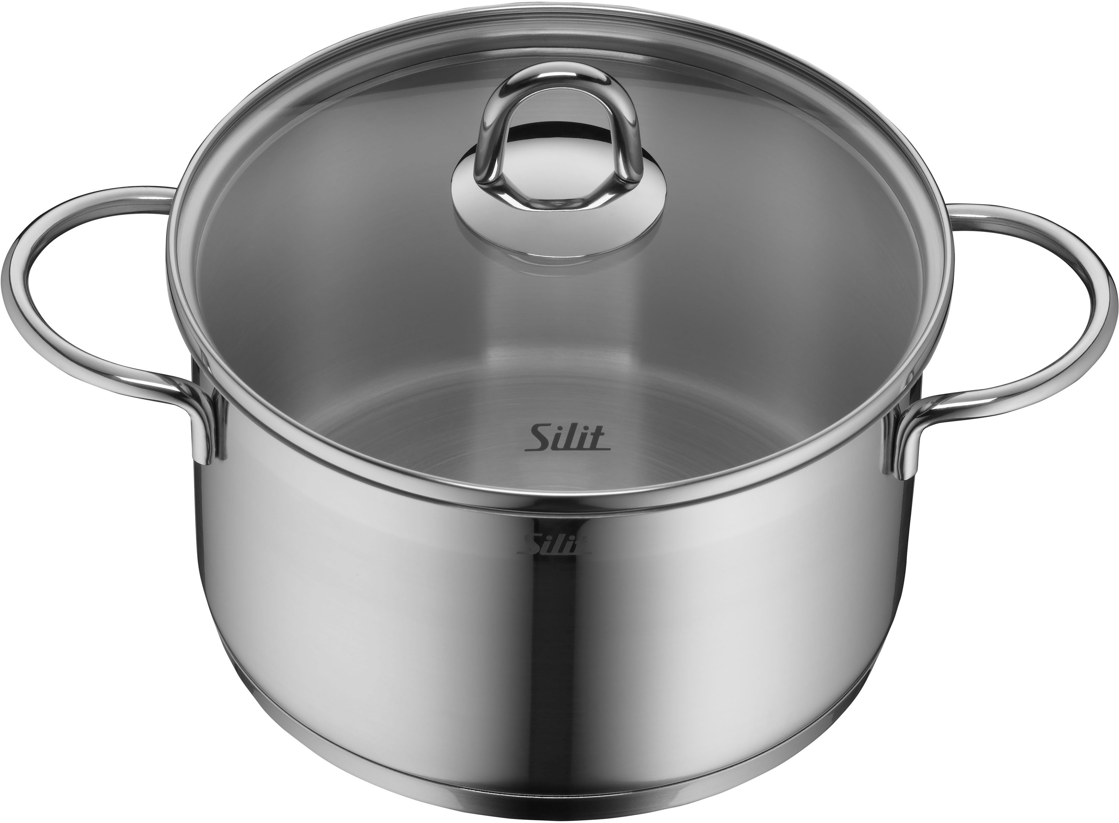 Silit Topf-Set Diamant, Edelstahl 18/10 (Set, 11-tlg., mit Dampfeinsatz), Silitherm-Allherdboden, induktionsgeeignet, spülmaschinengeeignet