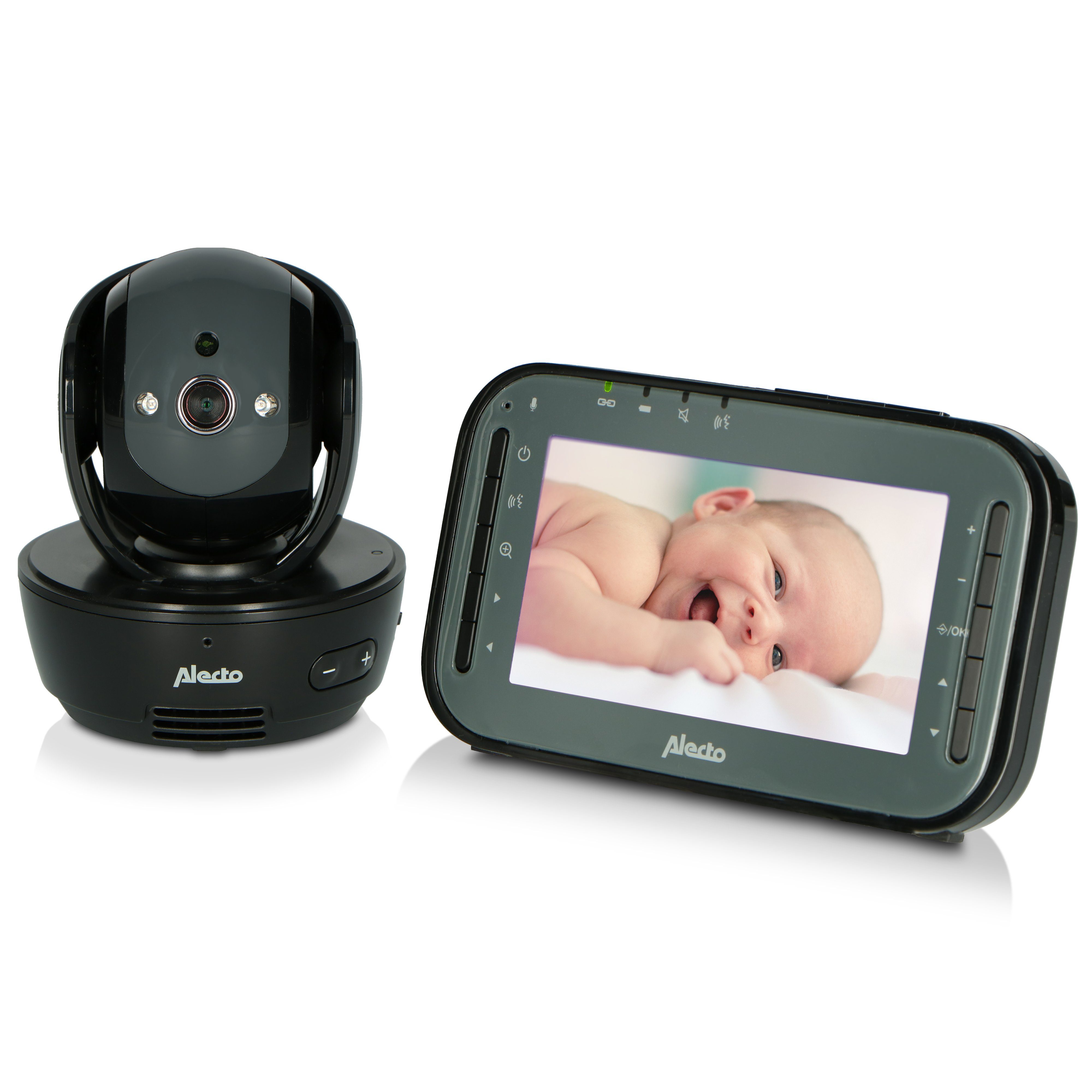 Alecto Baby Video-Babyphone DVM200BK, Elternteil, Babyteil, Extra großes  Display und auf Abstand bedienbare Kamera