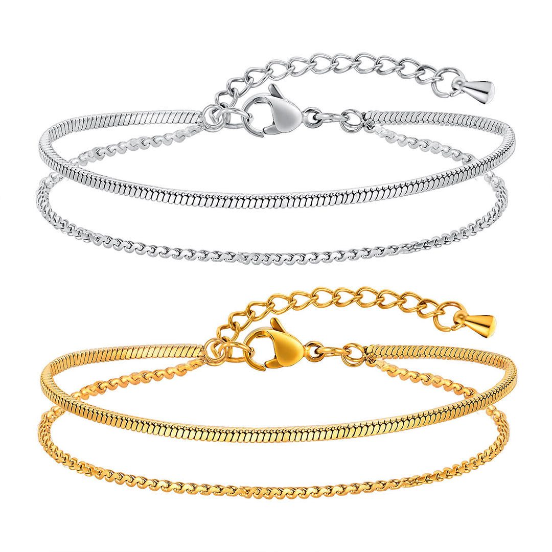 Order & Smile Schmuck Armkette Armband mehrreihig: Armkette aus Edelstahl, günstig online kaufen