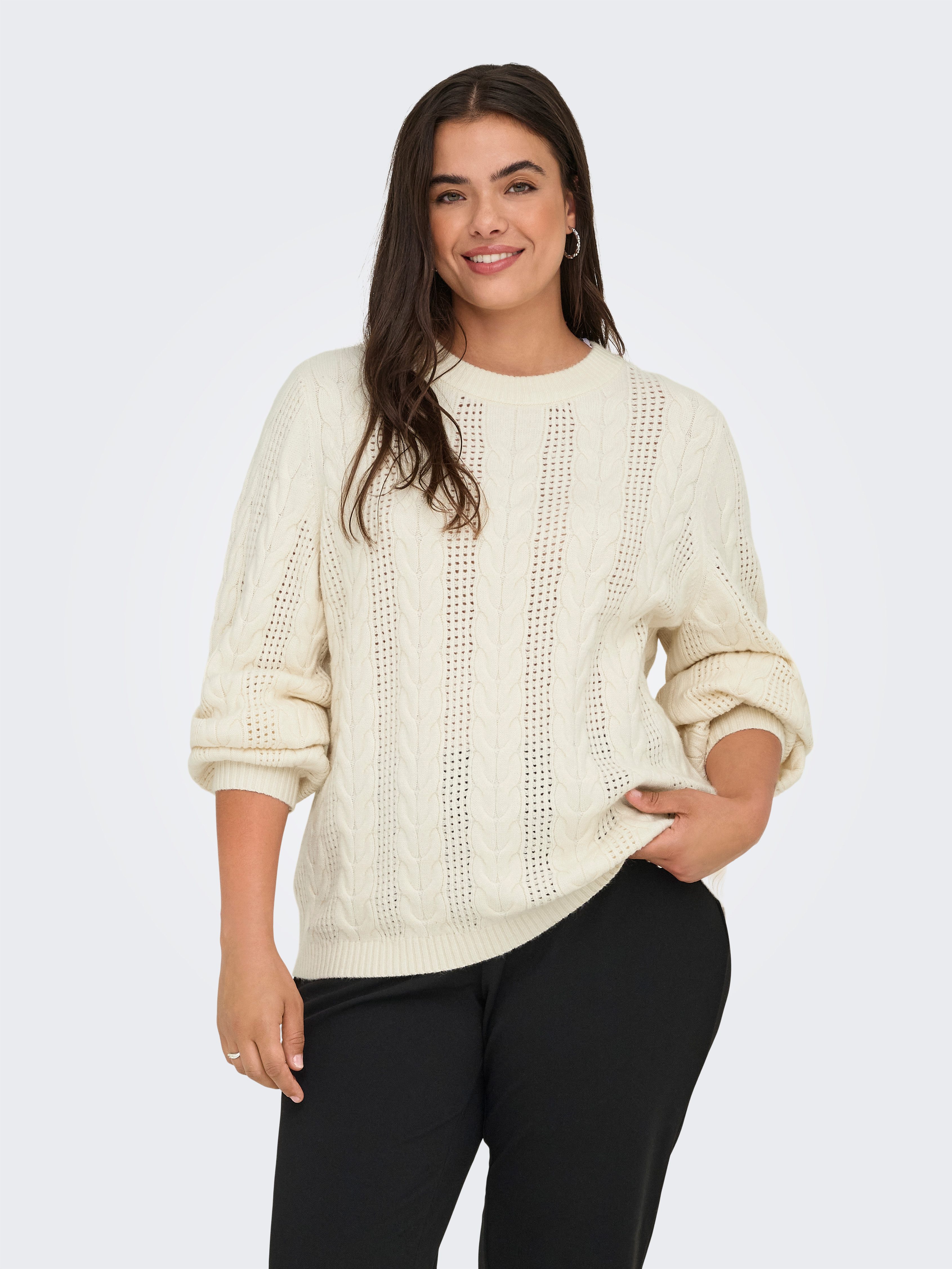 Bestseller / Damen-Strick / ONLELLY LIFE LS CABLE O-NECK CC KNT