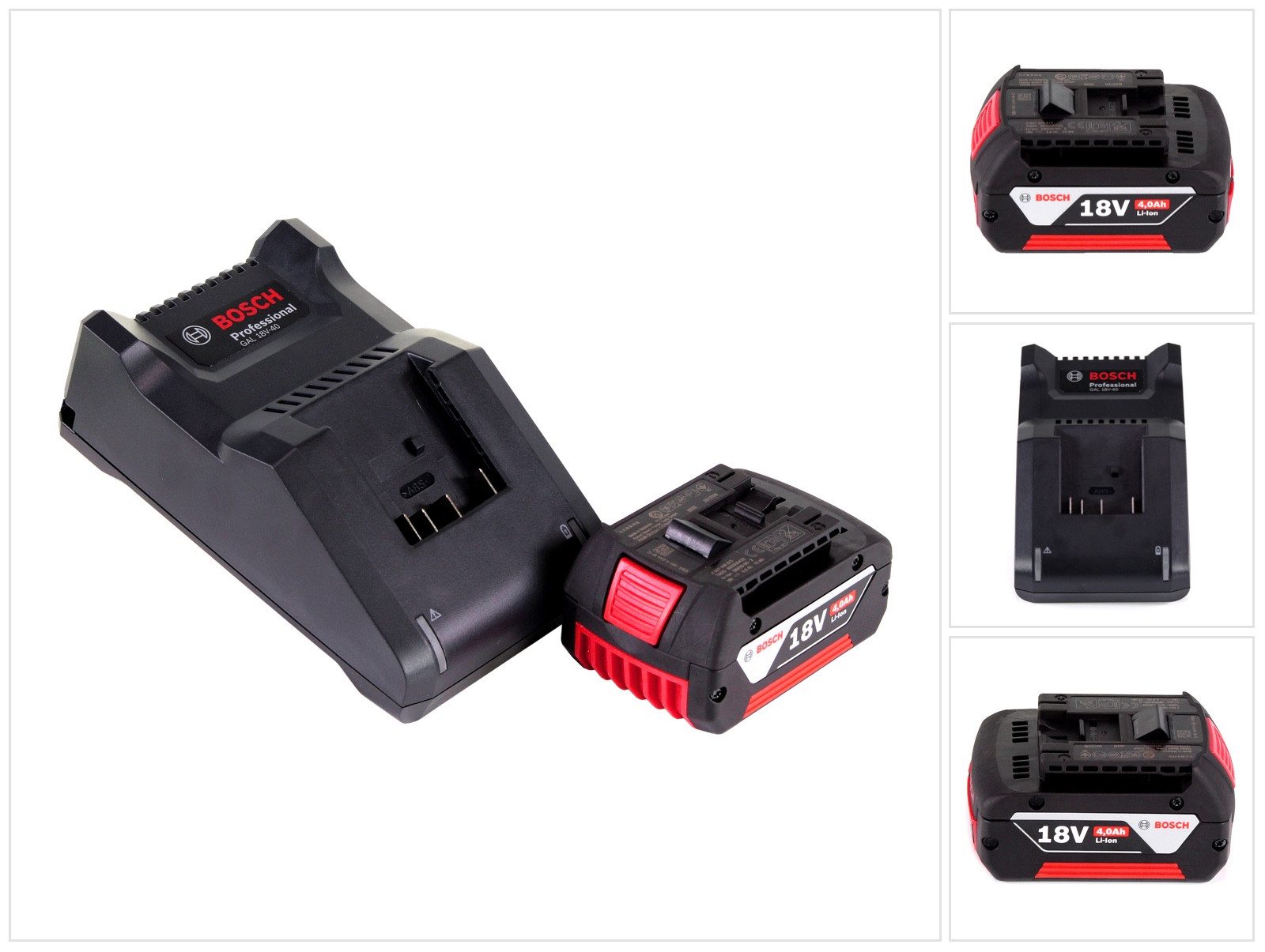 Bosch Professional Starter Set 1x GBA 18 V 4,0 Ah Akku + GAL 18V-40 Ladegerät (1600A01B Akkupacks