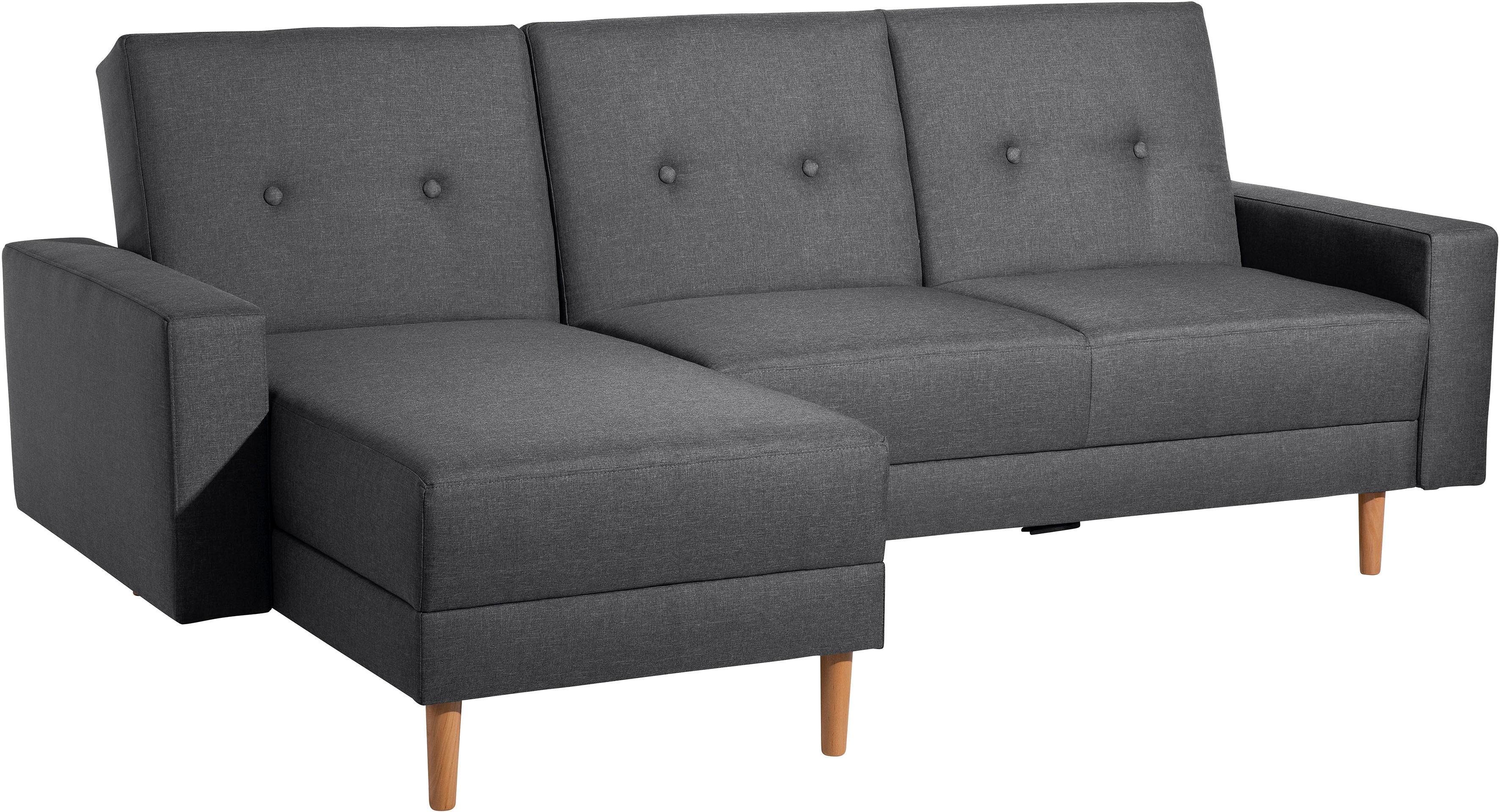 Max Winzer® Rückenverstellung, Just inklusive Chill, Schlafsofa Ecksofa Recamiere, mit Stauraumhocker