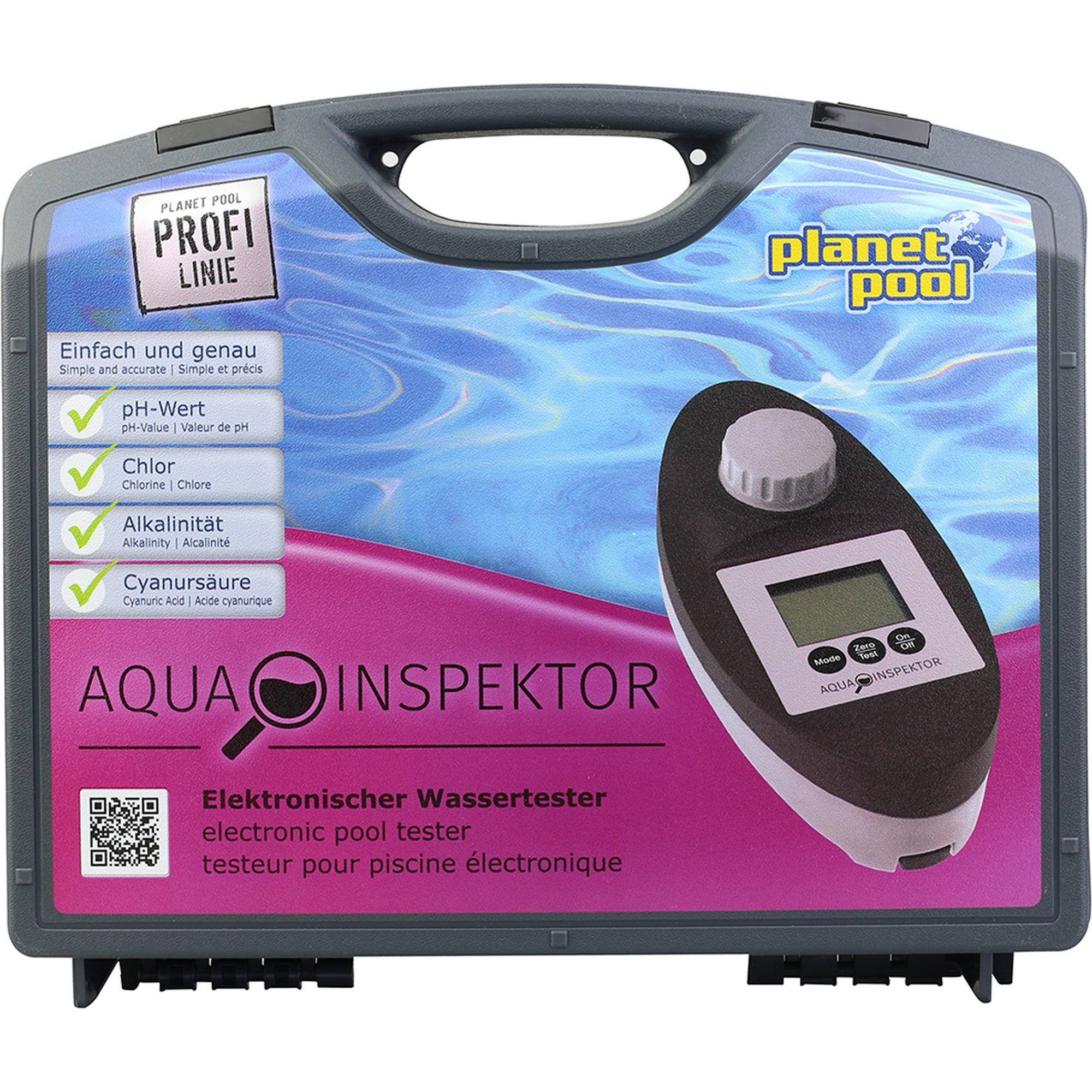 Planet Pool Wasserteststreifen Aqua Inspektor Profi-Messgerät Wassetest, Chlor/pH