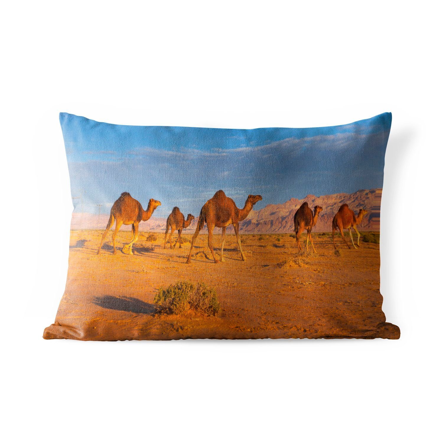 MuchoWow Dekokissen Dromedarkamele Outdoor-Dekorationskissen, Wüste, Dekokissenbezug, der afrikanischen Kissenhülle Polyester, in