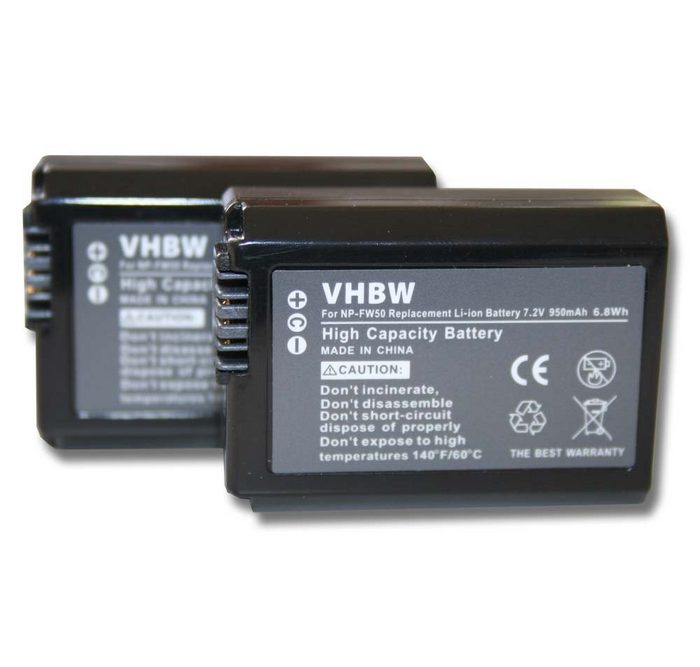vhbw passend für Sony ZV-E10 Kamera / Foto DSLR (950mAh 7 2V Li-Ion) Kamera-Akku 950 mAh