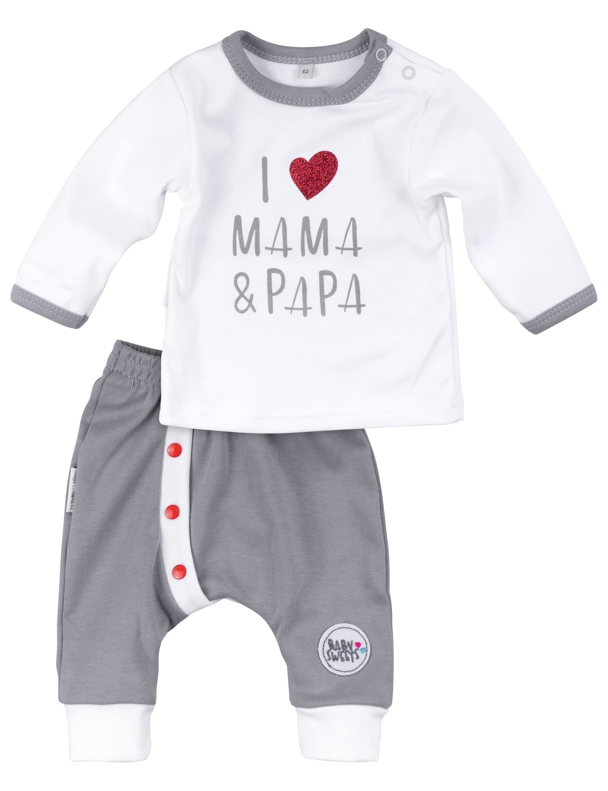 Shirt Baby Sweets Mama 1-tlg., Teile) Papa & love (Set, I Hose 2 & Set