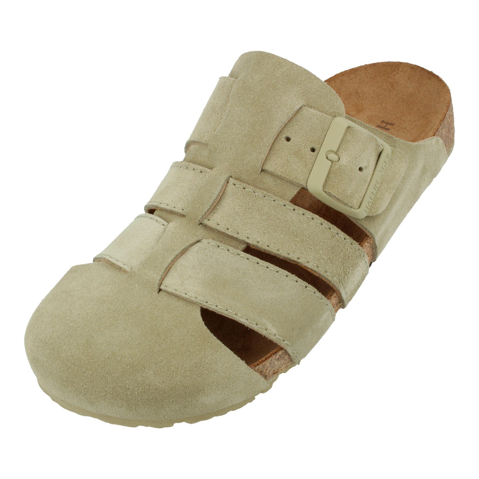 Haflinger Haflinger Lisboa Lederclog mit Korkfußbett Lederdecksohle Unisex Hausschuh