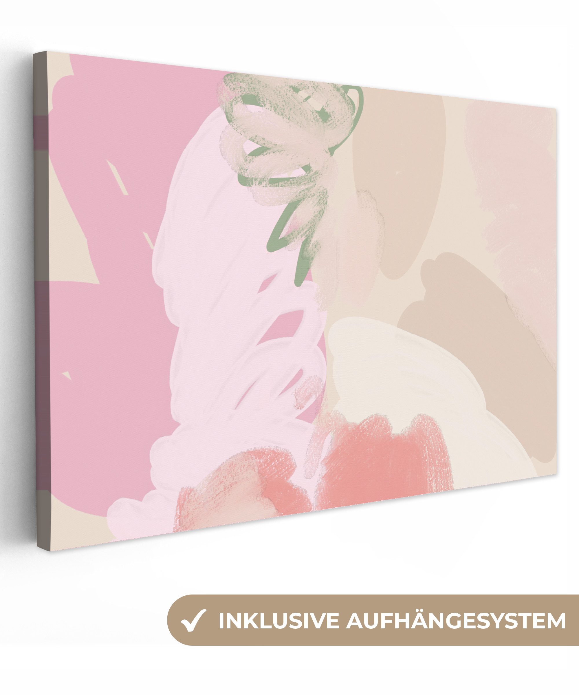 Leinwandbild Rosa - Kunst - Abstrakt - Modern