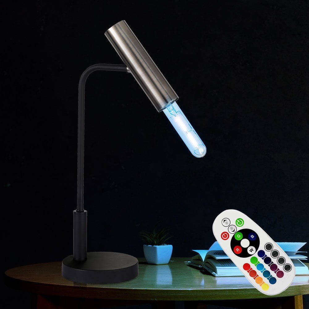 etc-shop Schreibtischlampe, Leuchtmittel inklusive, Warmweiß, Farbwechsel, Tisch Leuchte Wohn Zimmer Spot Lampe Beistell Nacht-Licht