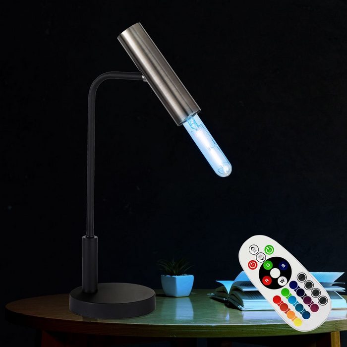 etc-shop Schreibtischlampe Leuchtmittel inklusive Warmweiß Farbwechsel Tisch Leuchte Wohn Zimmer Spot Lampe Beistell Nacht-Licht