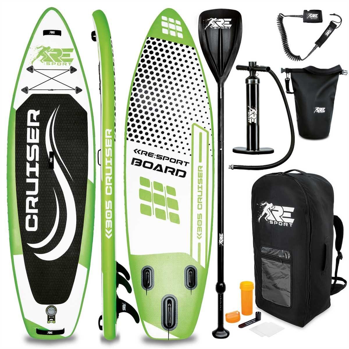 RE:SPORT SUP-Board, (Set), Stand Up Paddle Board Set aufblasbar 305/320/366/380cm