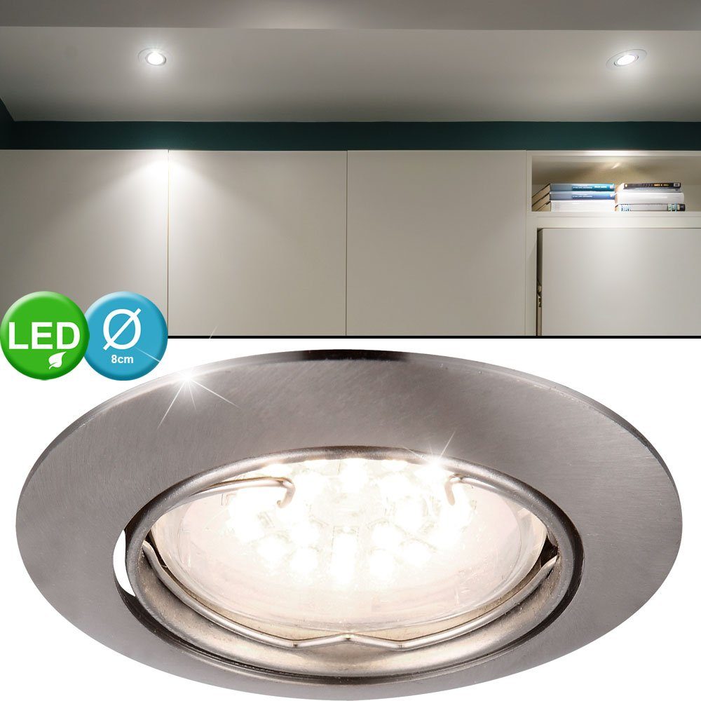 Globo LED Einbaustrahler, Leuchtmittel inklusive, Warmweiß, LED Decken Einbau Strahler verstellbar Wohn Schlaf Zimmer
