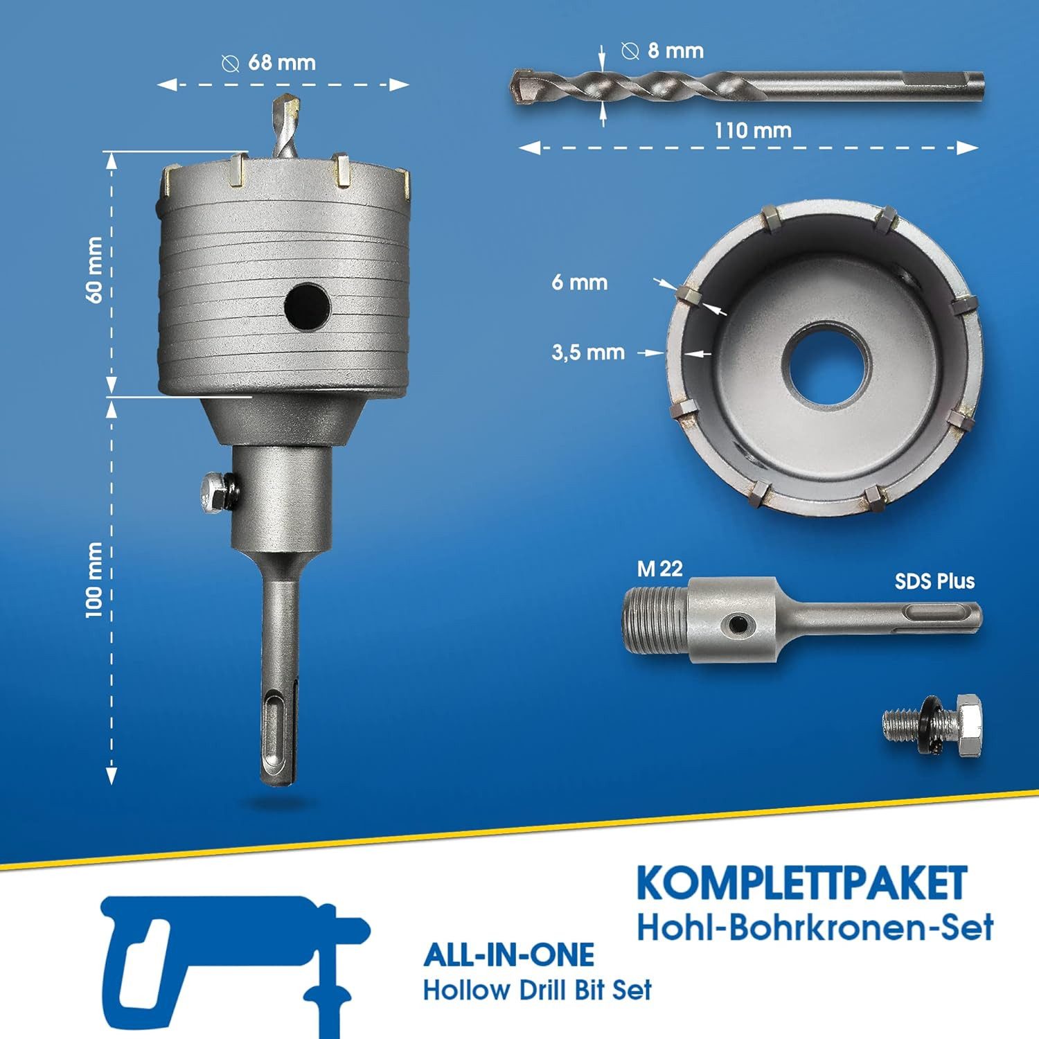 S&R Hohlbohrkrone Ø 68mm Hammerschlagfest, für günstig online kaufen
