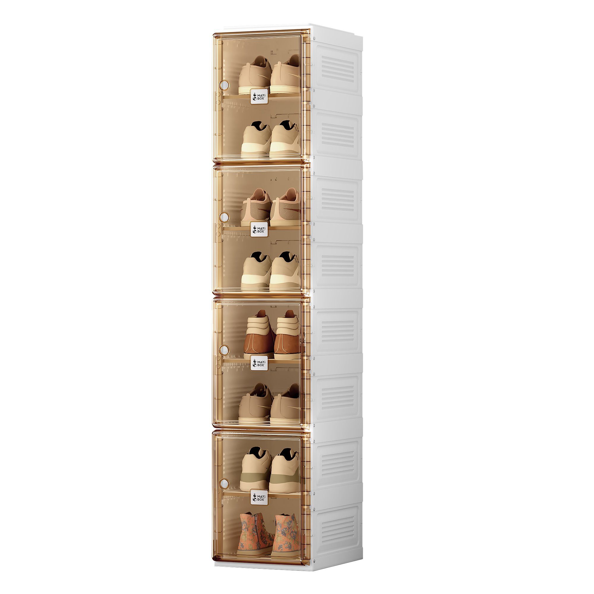 BlingBin Stapelbarer, für Schrank, (Schuhbox Schuhschrank Türen H164cm Wohnzimmer) Schuhkarton mit mit Regalen Schuhschrank