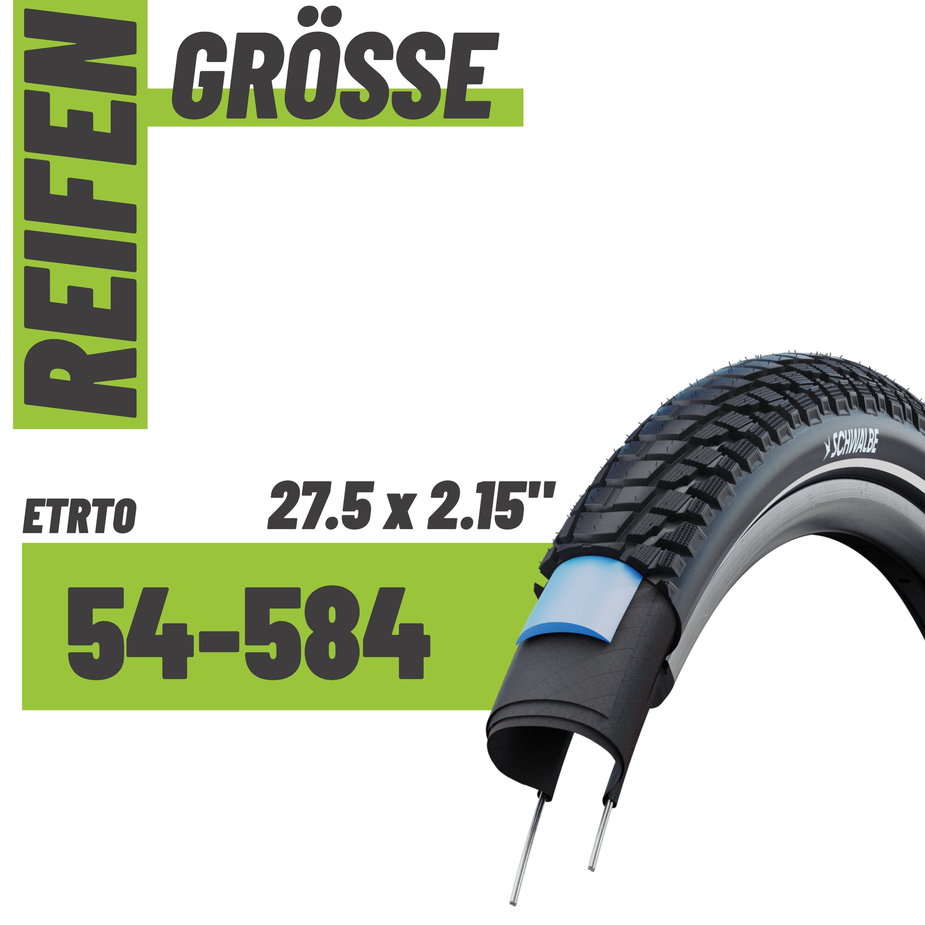MSZweirad Fahrradreifen 2er Set Schwalbe Reifen Marathon Plus Tour 27.5x2.15 55-584+SV+3 Heber