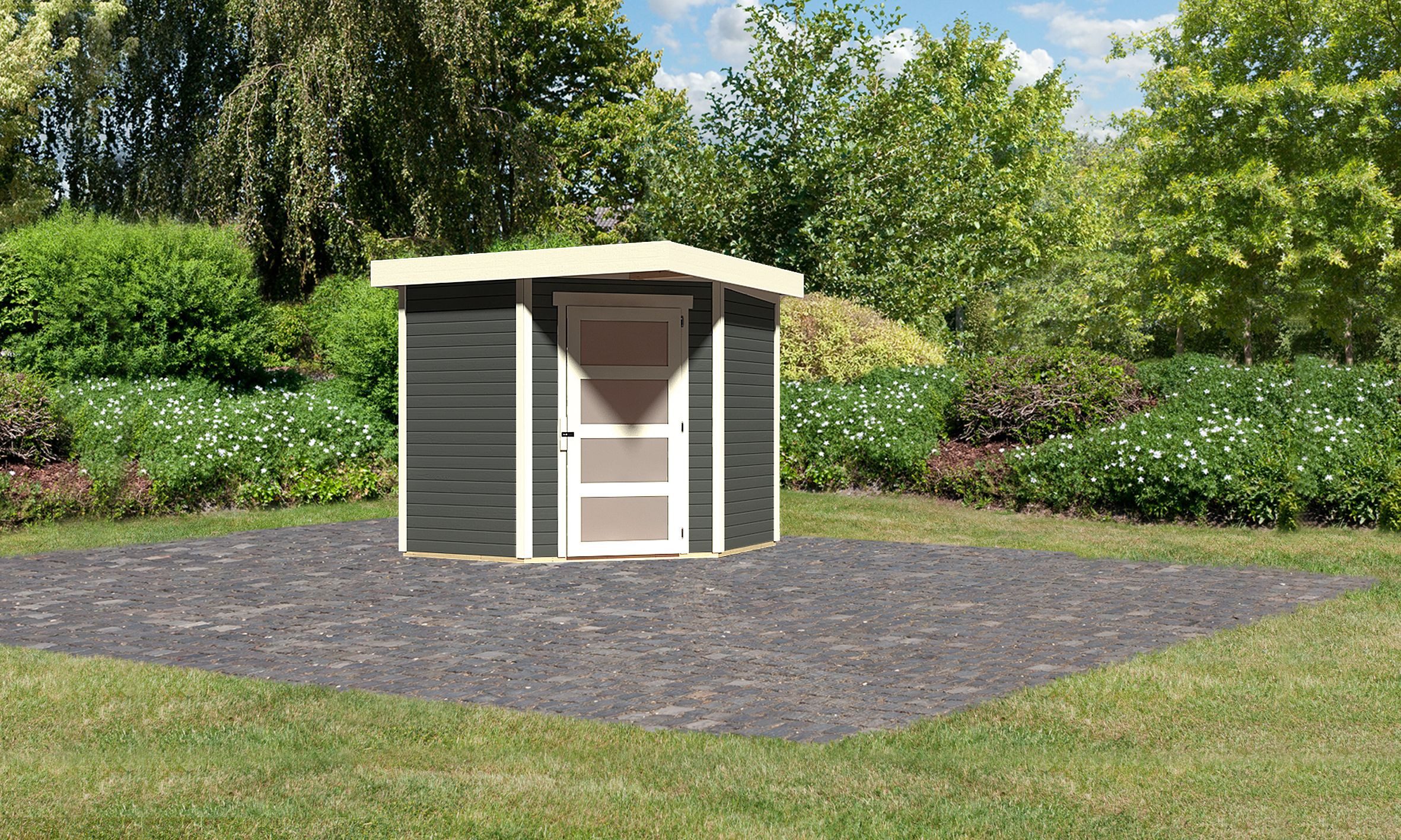 Karibu Gartenhaus Schwandorf 3, BxT: 213x217 cm, aus hochwertiger nordischer Fichte