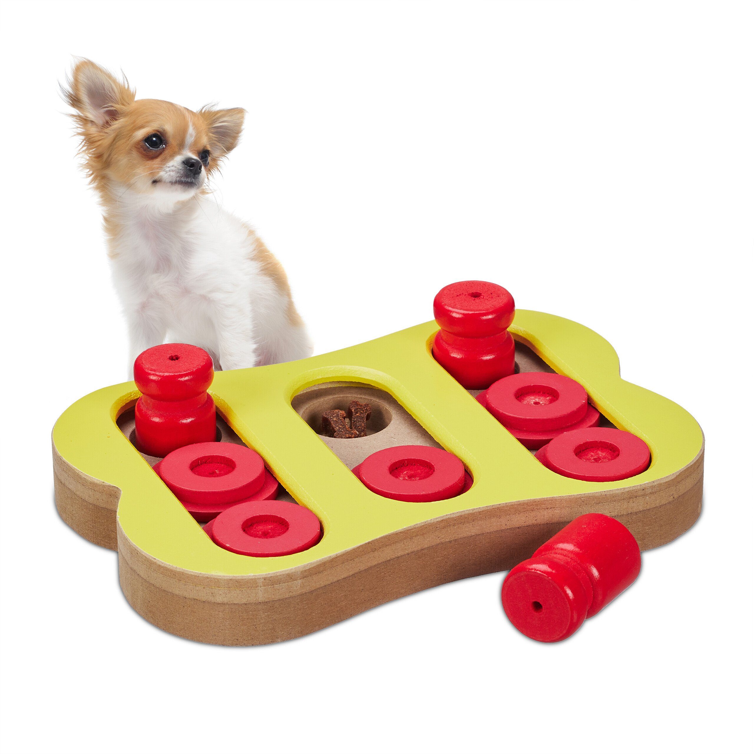 relaxdays Tier-Intelligenzspielzeug Intelligenzspielzeug für Hunde, Faserplatte