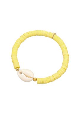 Elli Armband Heishi Perlen Bunt Kauri Muschel 925 Silb, Heishi Beads