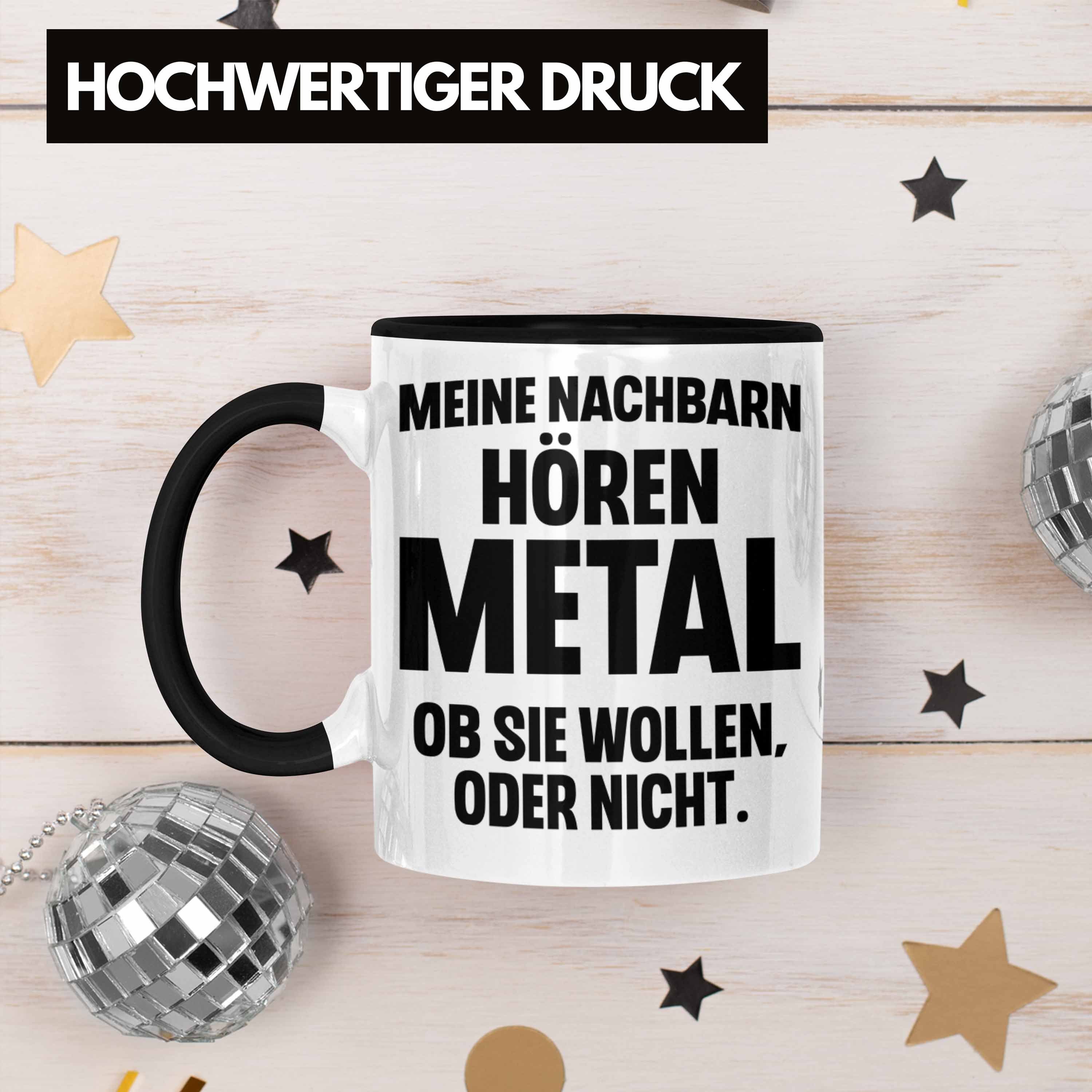 Heavy Metal Trendation Deko Geschenk Tasse Lustig Schwarz Trendation - Geschenke Rockmusik Tasse