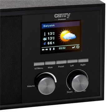 Camry CR 1180 Internetradio Internet-Radio (Digitalradio (DAB), 3,00 W, Digitalradio, Küchenradio, Wi-Fi, AUX, Wettervorhersage, Alarm, Farbdisplay)