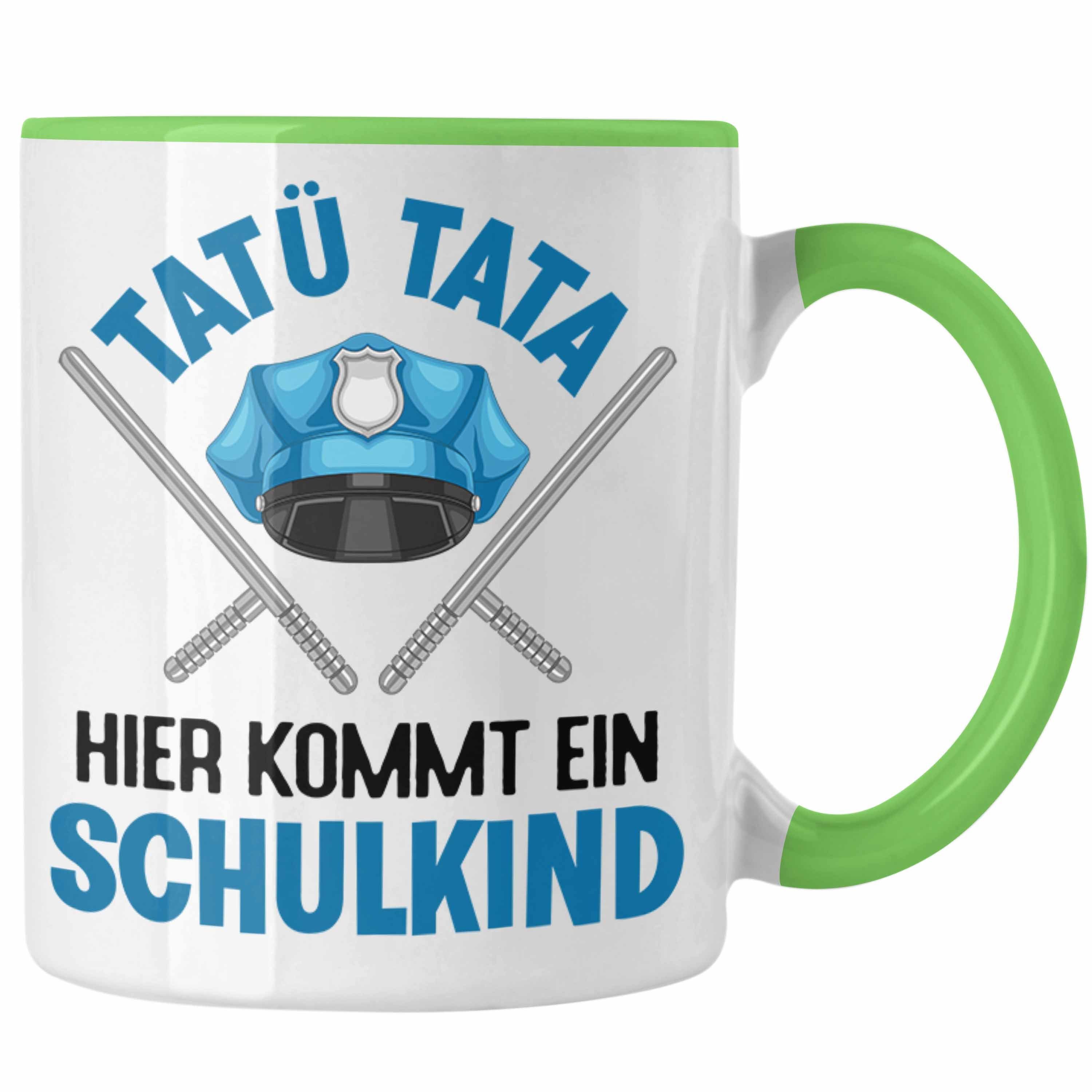 Tata Schultag 2022 Trendation 1. Geschenkidee Geschenk Schulanfang Schultüte Schulstart Einschulung Tasse Junge Schulkind - Tasse Füllung Trendation Schuleinführung Tatü für Grün