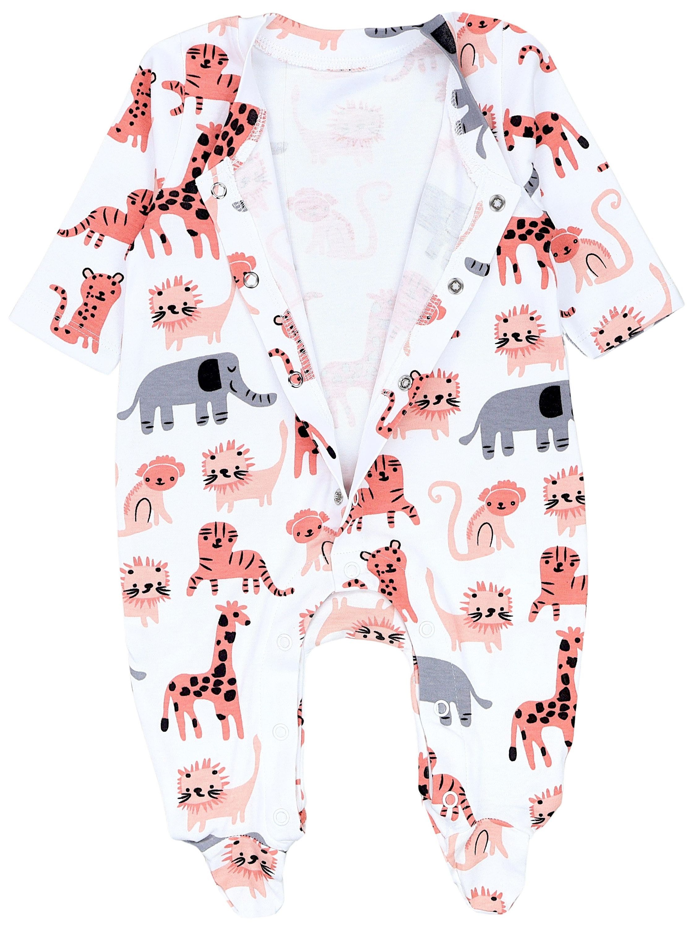 TupTam Schlafoverall TupTam Baby Mädchen Schlafstrampler mit Fuß 3er Pack