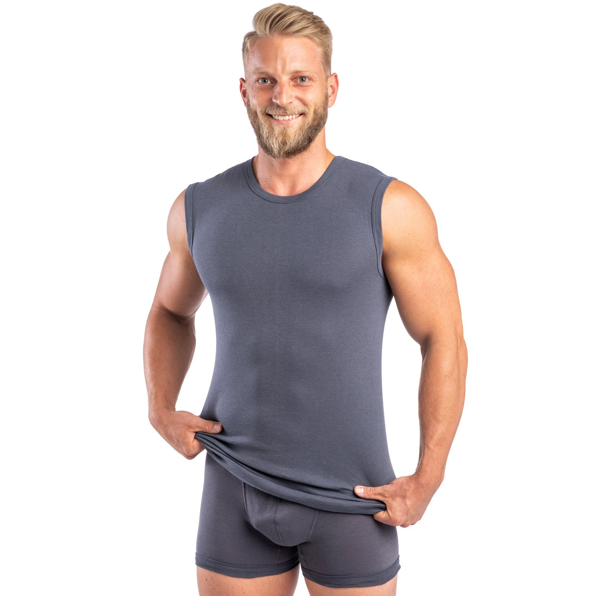 HERMKO Unterhemd 16040 Herren Sporthemd Rundhals-Ausschnitt günstig online kaufen